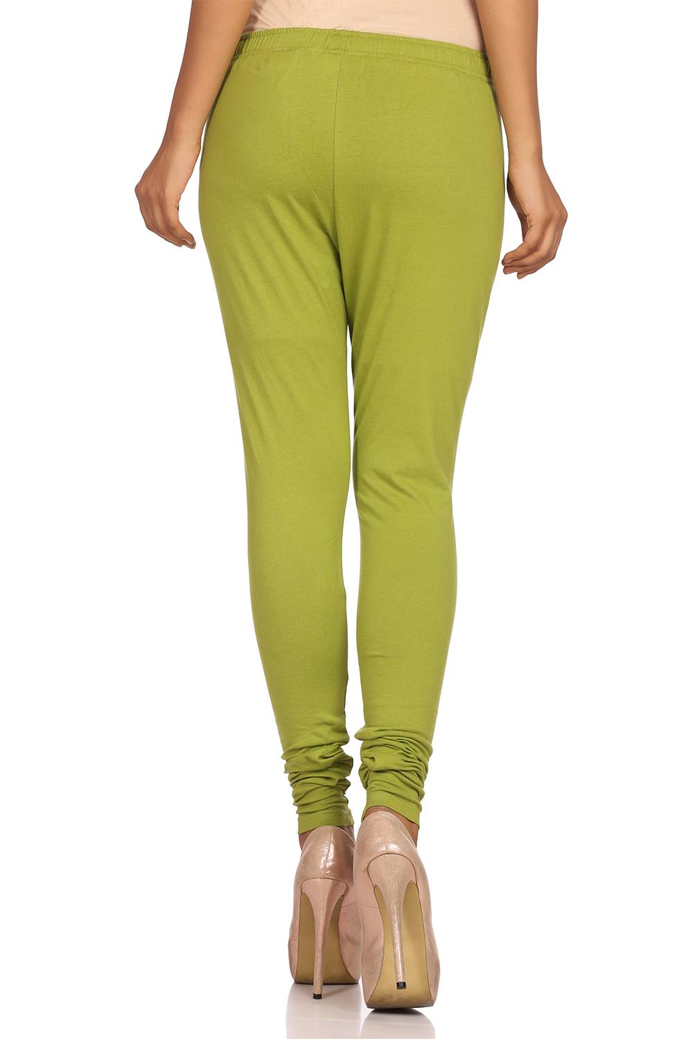 Lime Green Cotton Leggings image number 3