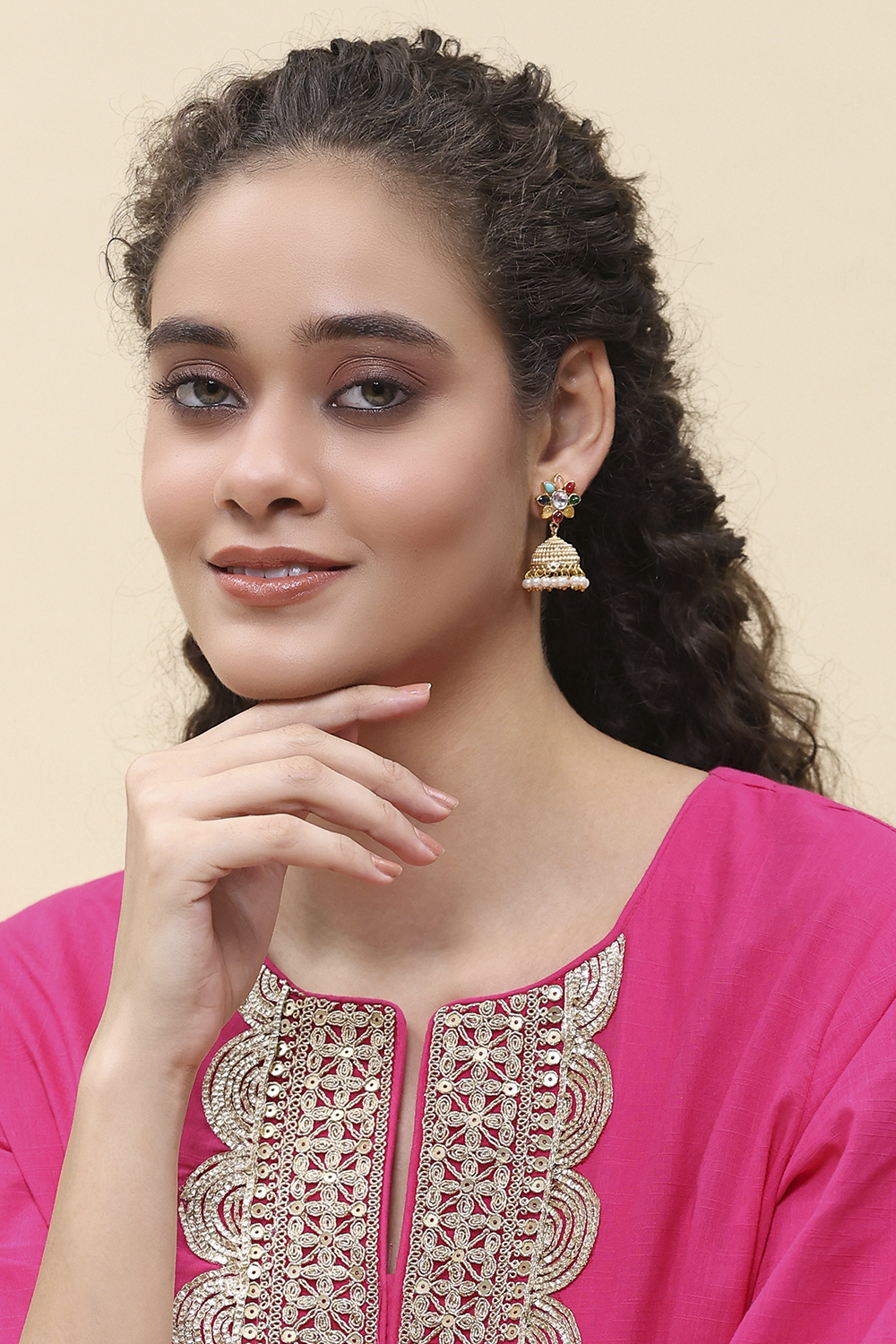 Multicolor Alloy Jhumka image number 3