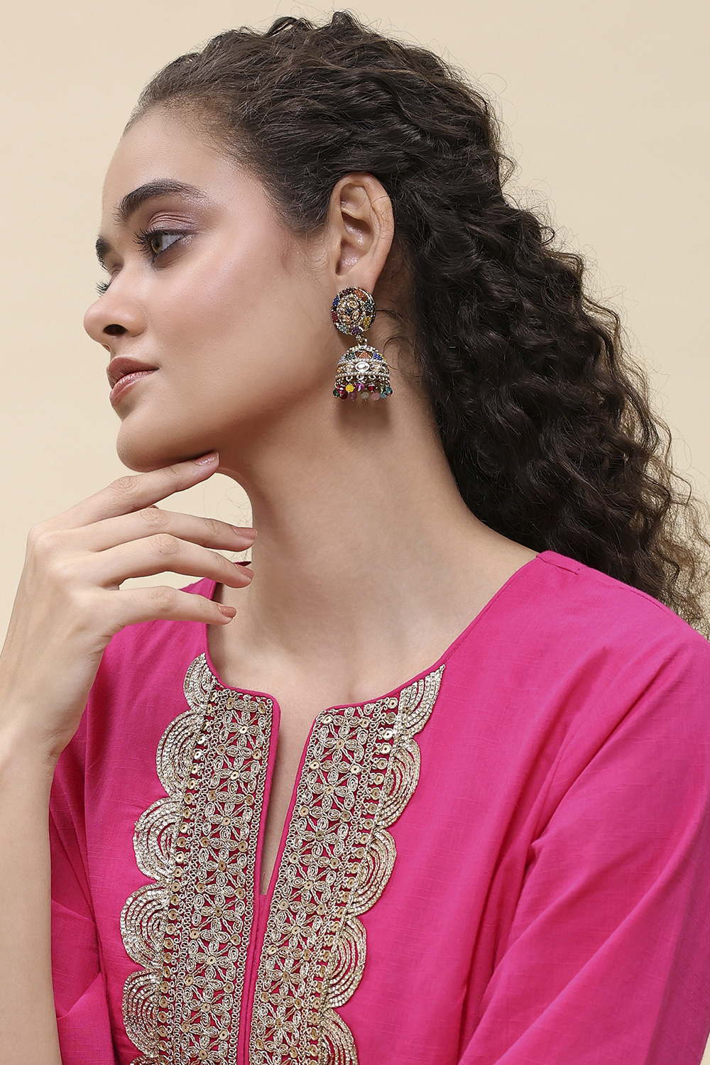 Multicolor Alloy Jhumka image number 3