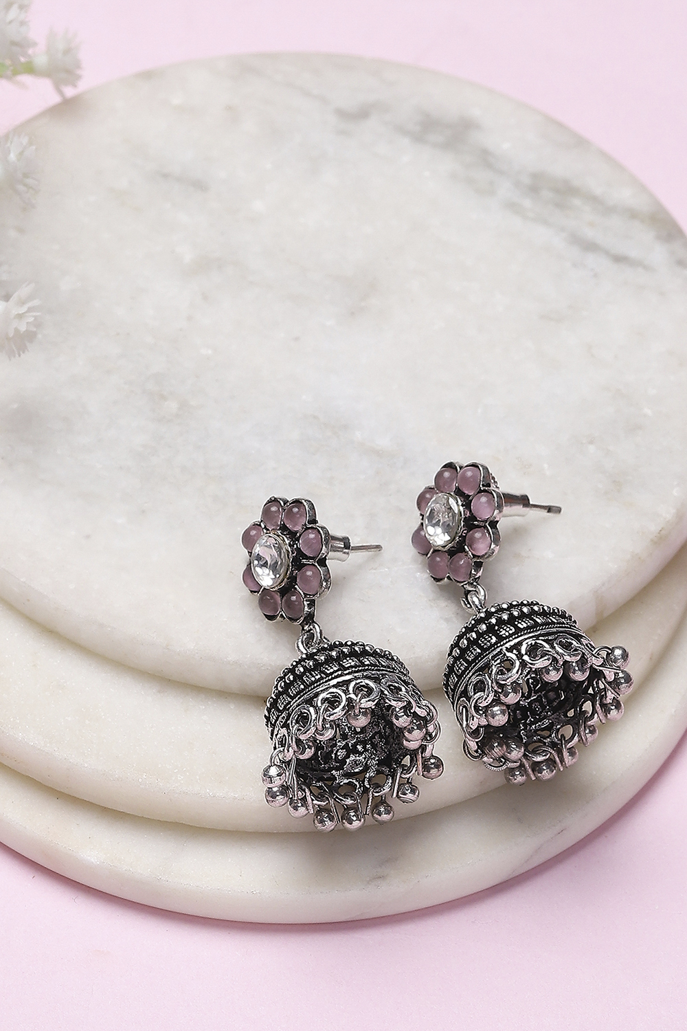 Pink Brass Jhumka image number 0