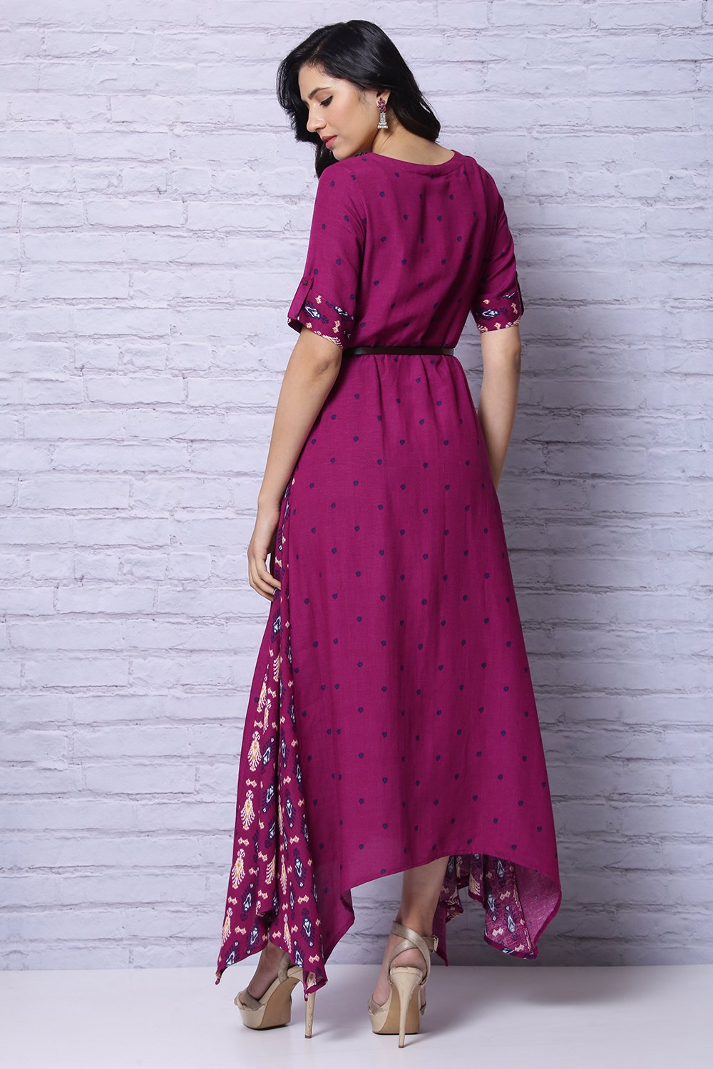 Phalsa Viscose Asymmetric Dress image number 6