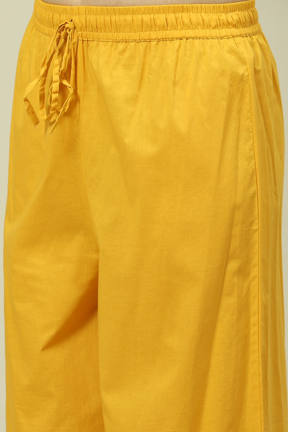 Yellow Cotton Blend Woven Straight Kurta Suit Set image number 2