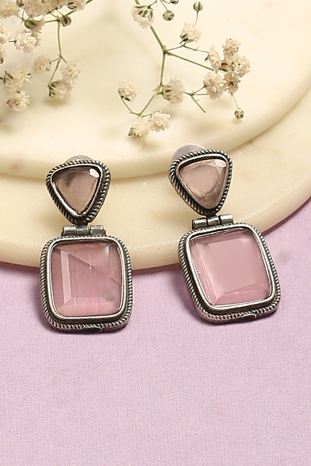 Light Pink Brass  Earrings image number 0