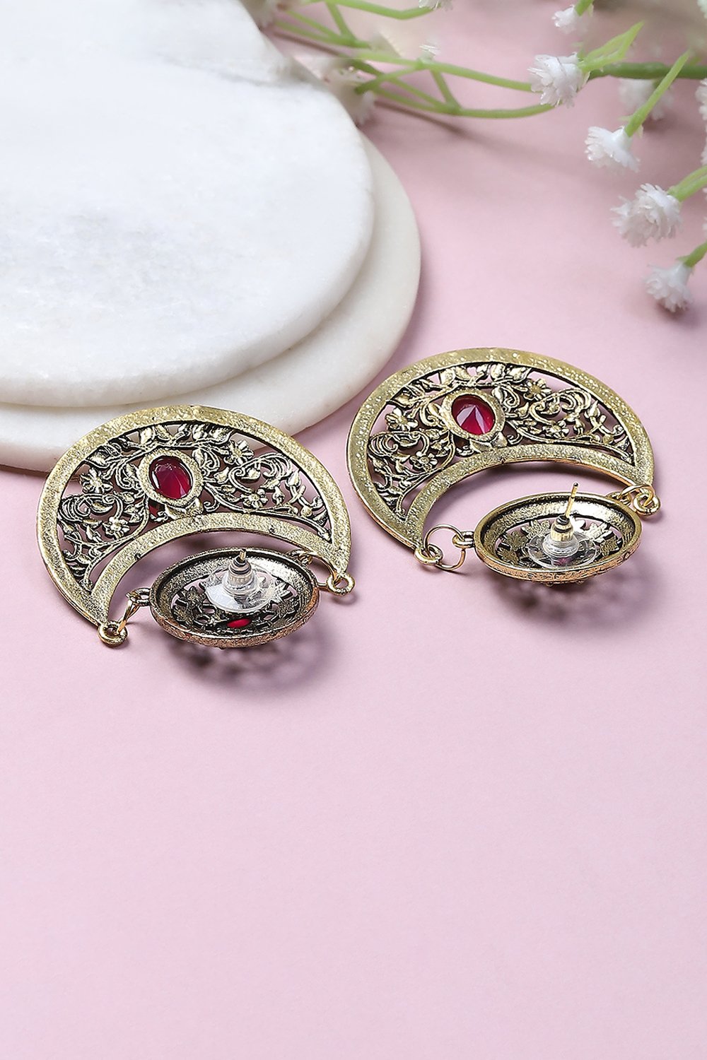 Pink Alloy Drop & Danglers image number 2