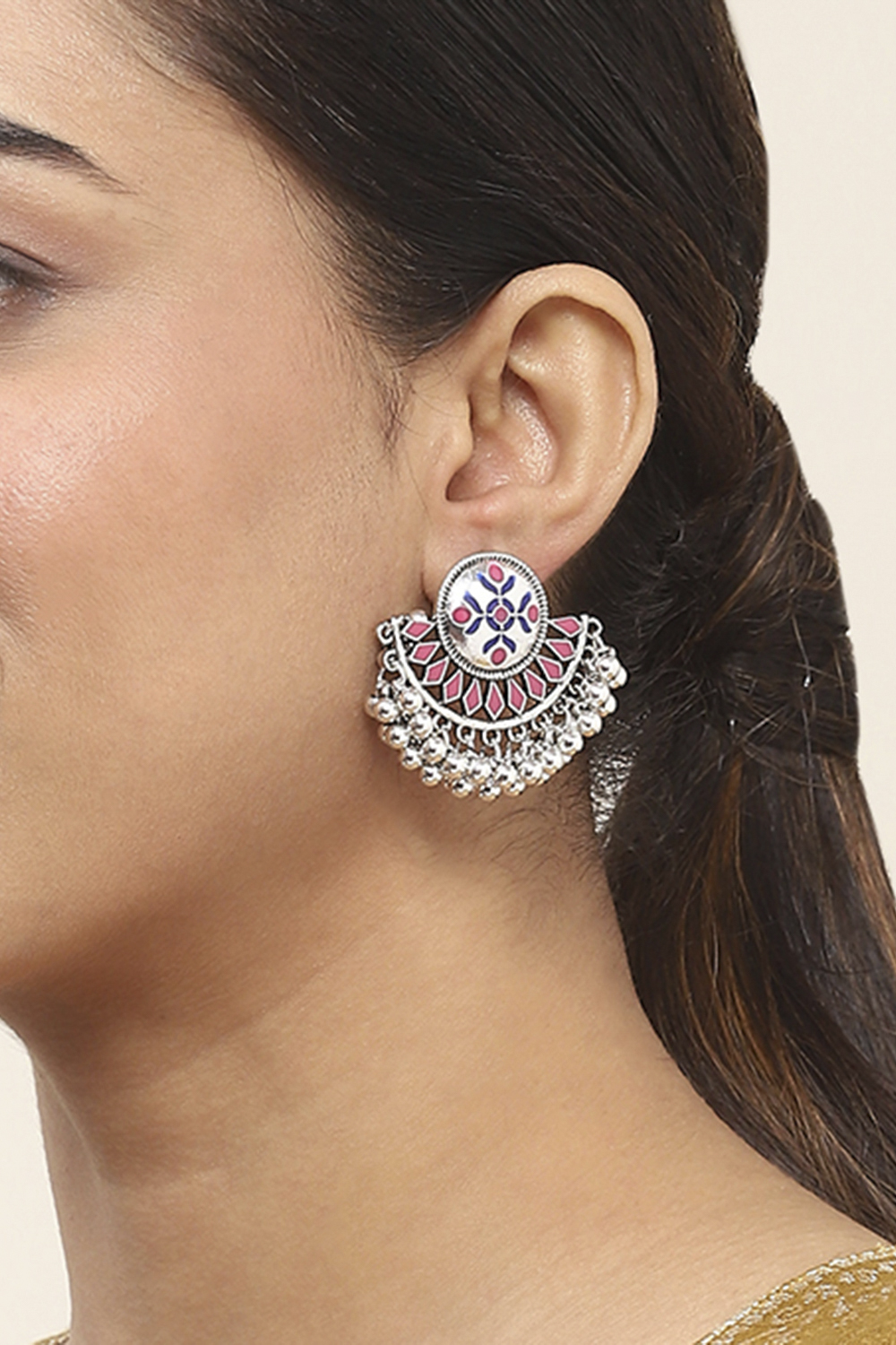 Pink-Blue Oxidize Alloy Studs image number 1