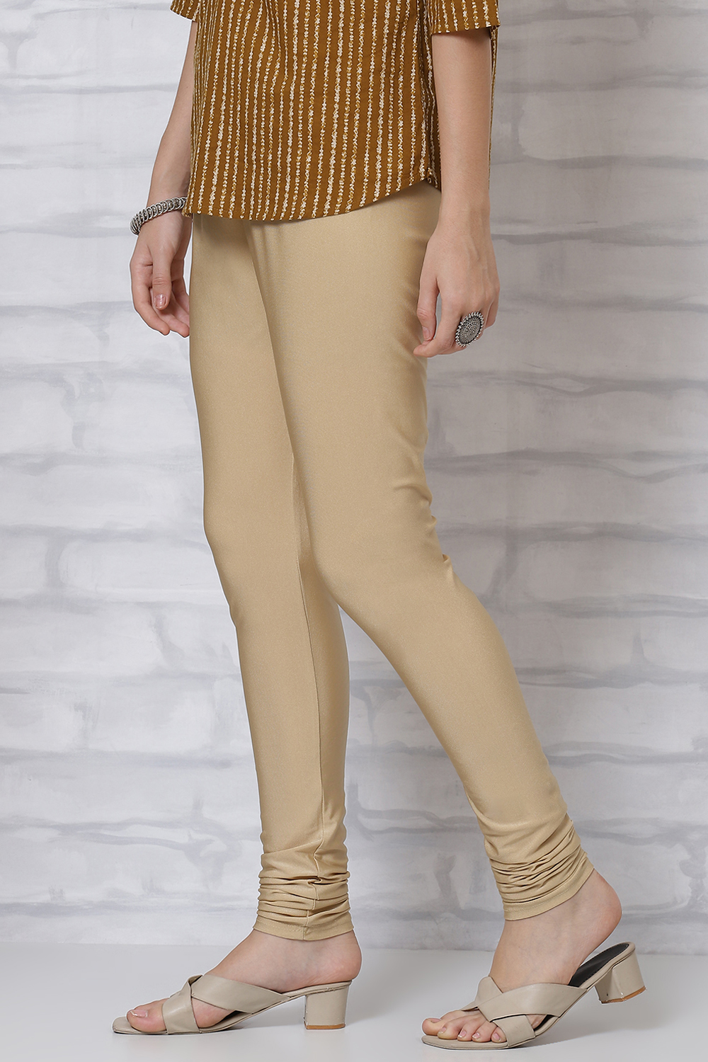 Gold Cotton Churidar image number 0