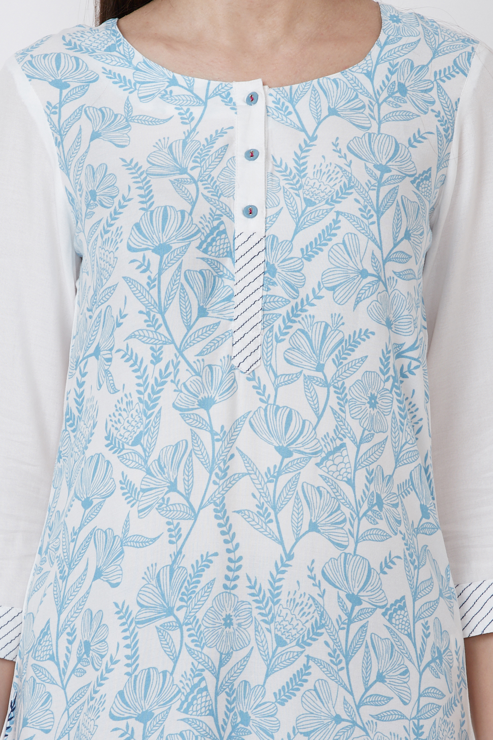 White Viscose Rayon Straight Kurta image number 1