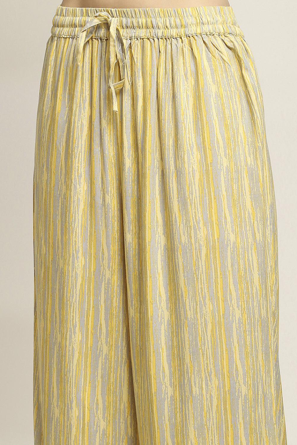 Yellow LIVA Woven Straight Kurta Suit Set image number 2