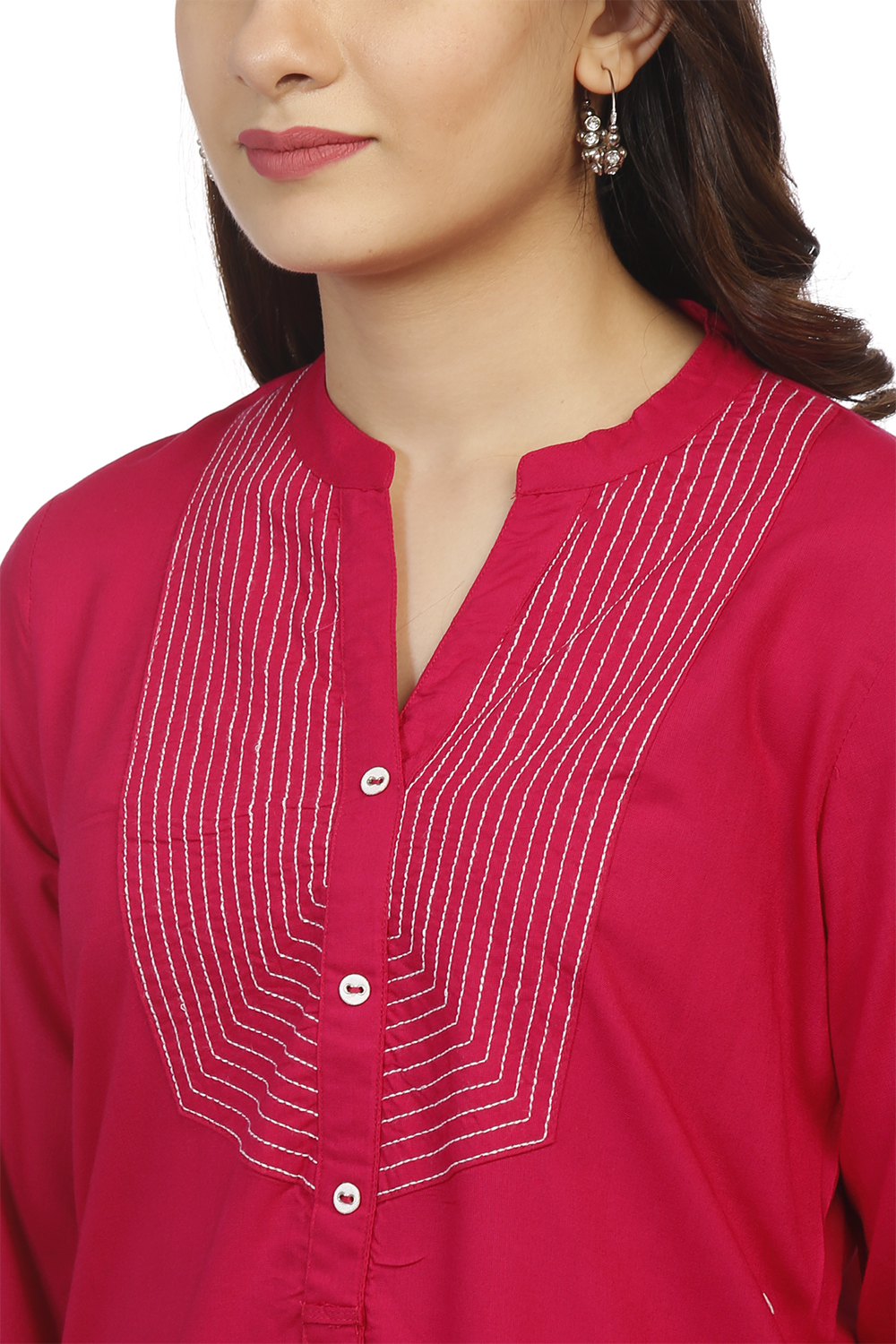 Fuschia A Line Viscose Indie Top image number 1