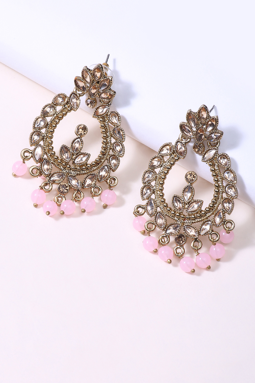 Pink Metal Brass Earring image number 1