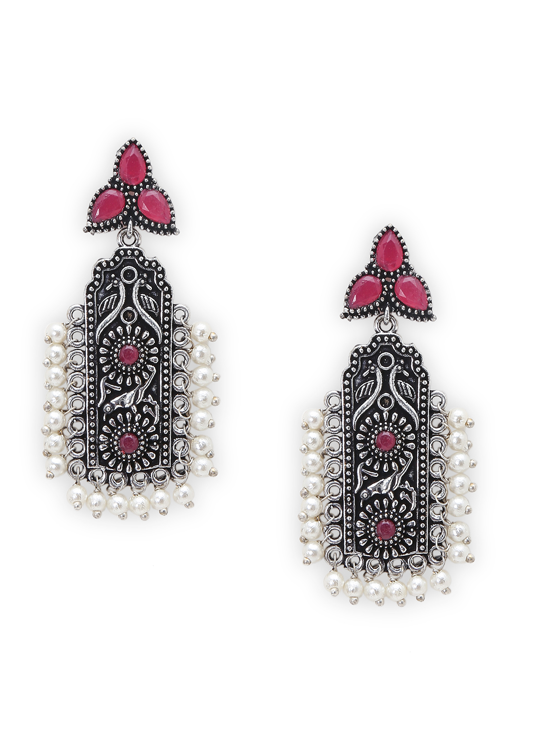 Red Metal Brass Earring image number 0