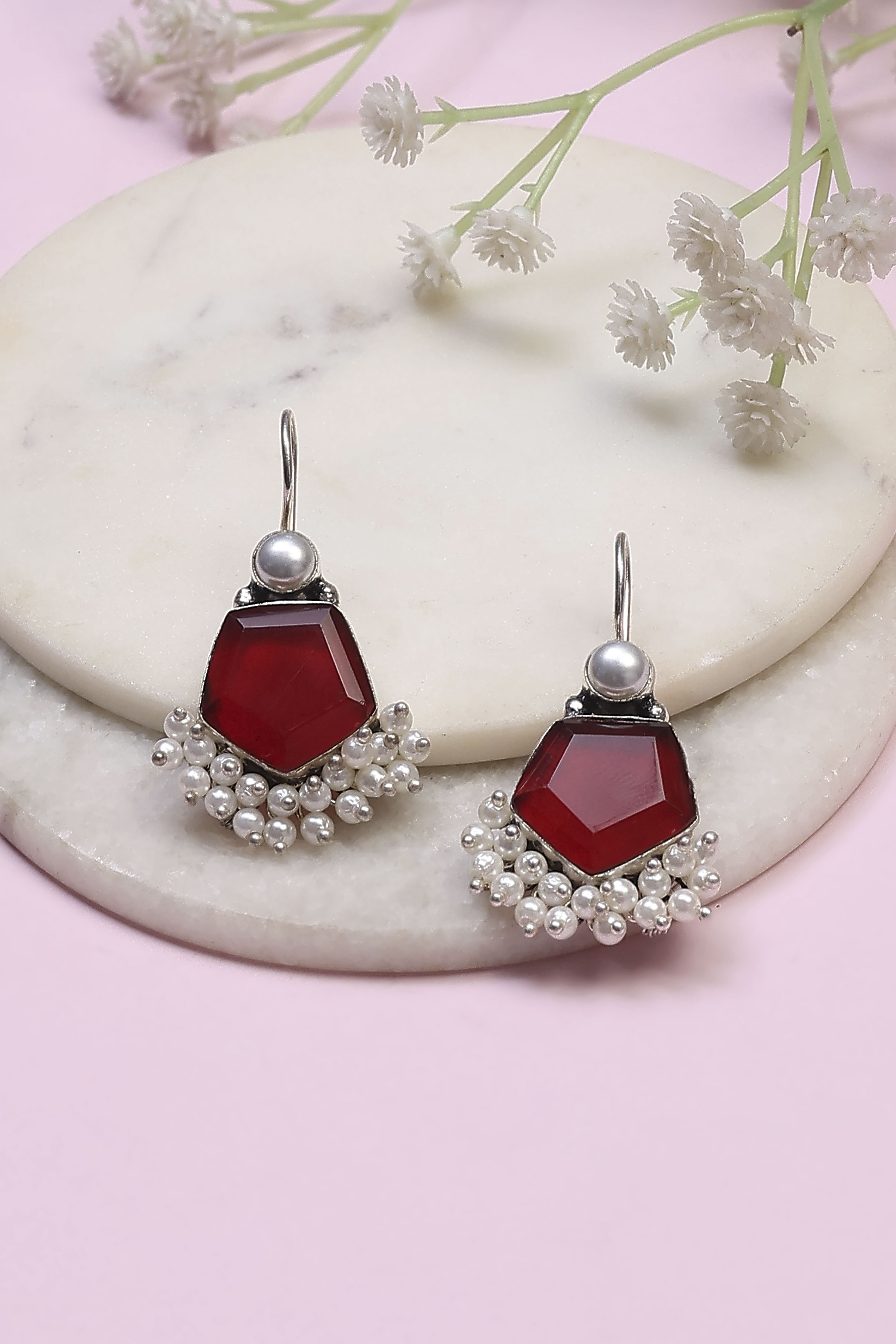 Red Brass Drop & Danglers image number 0