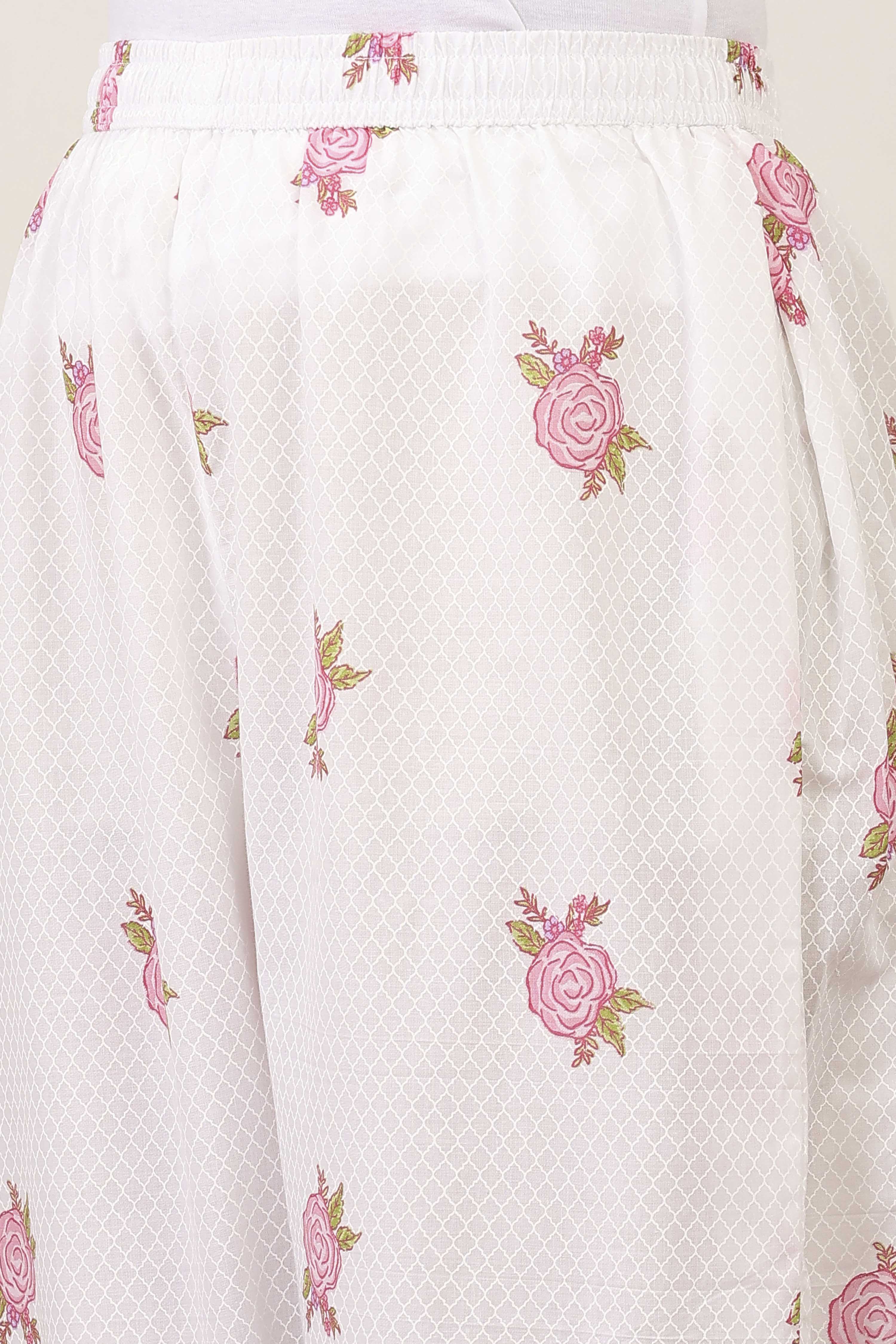 White Cotton A-Line Suit Sets image number 2