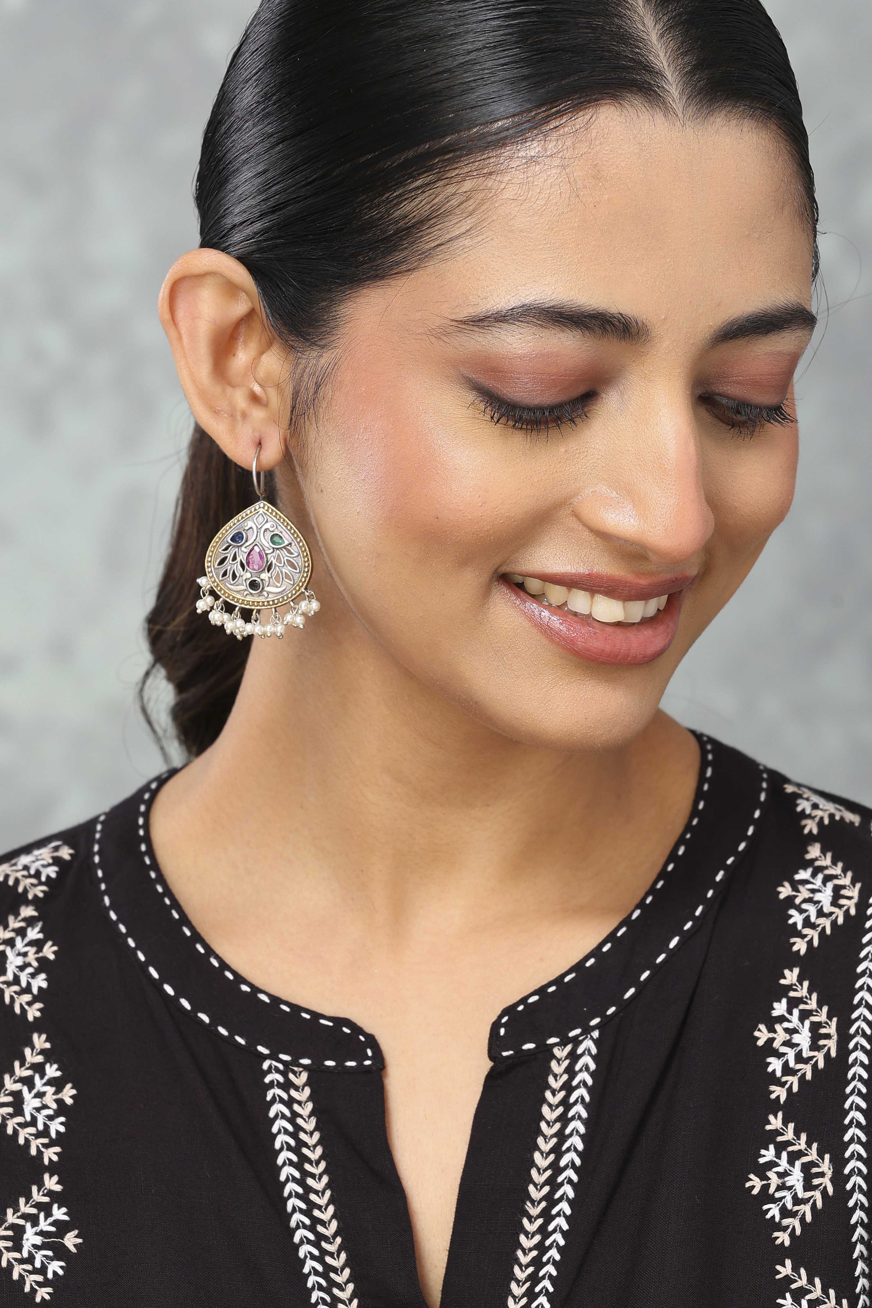 Multicolor Brass Drop & danglers image number 3