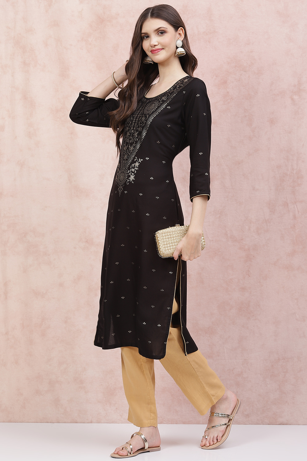 Fuchsia LIVA Straight Kurta image number 5