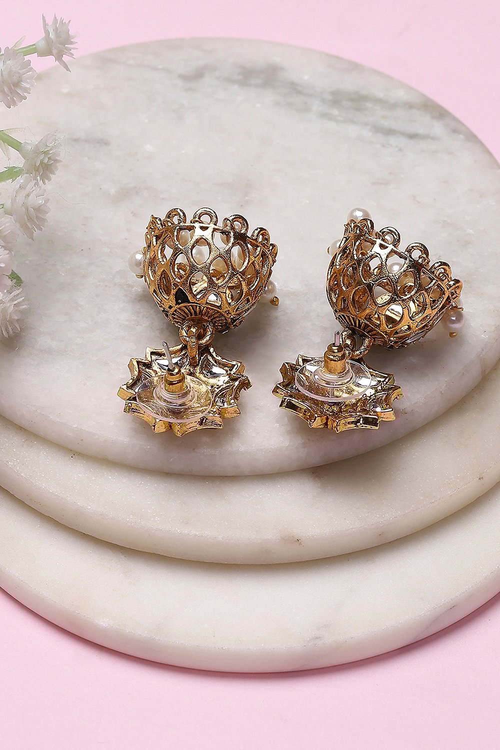 White Alloy Jhumka image number 2