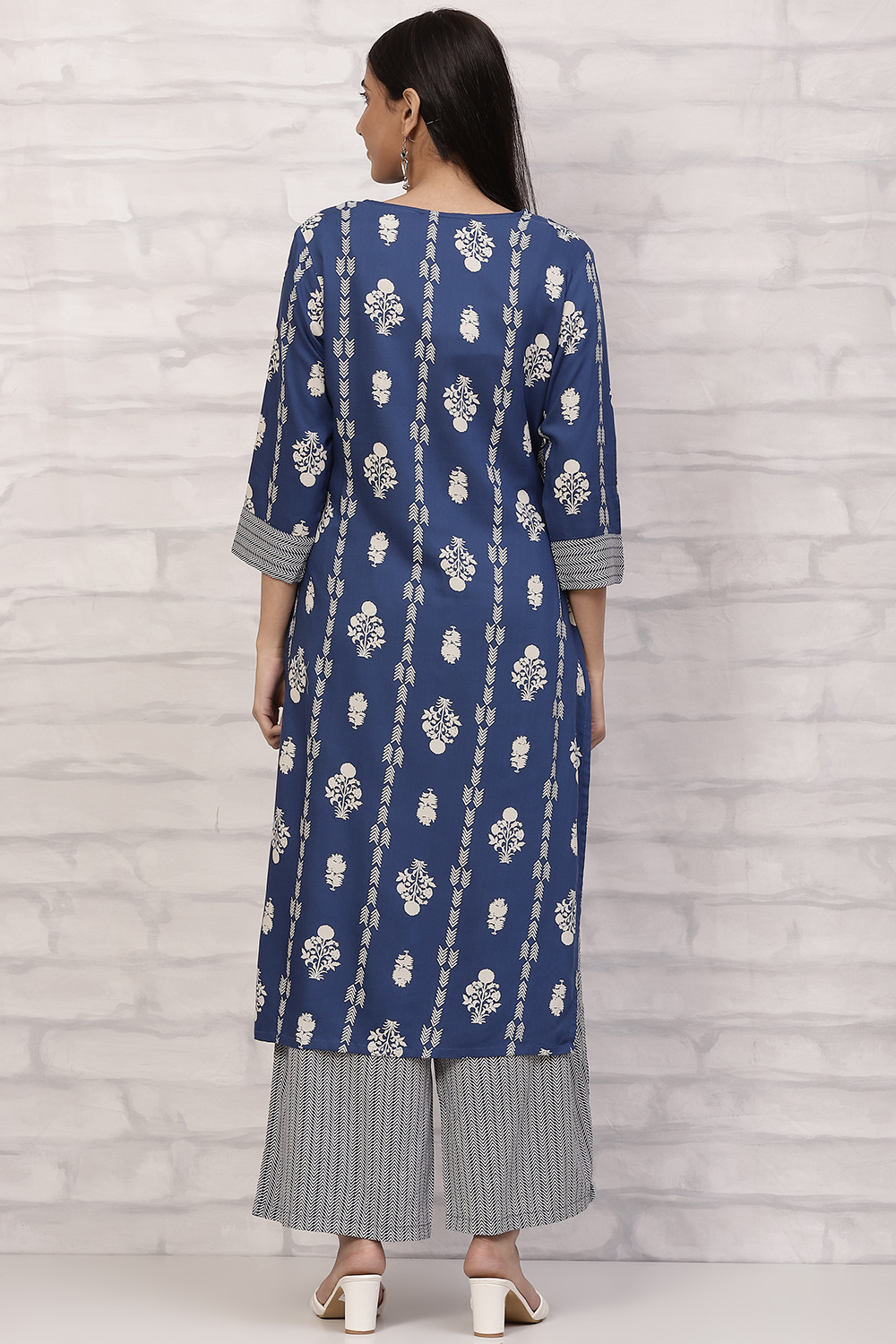 Blue LIVA Kurta Set image number 4