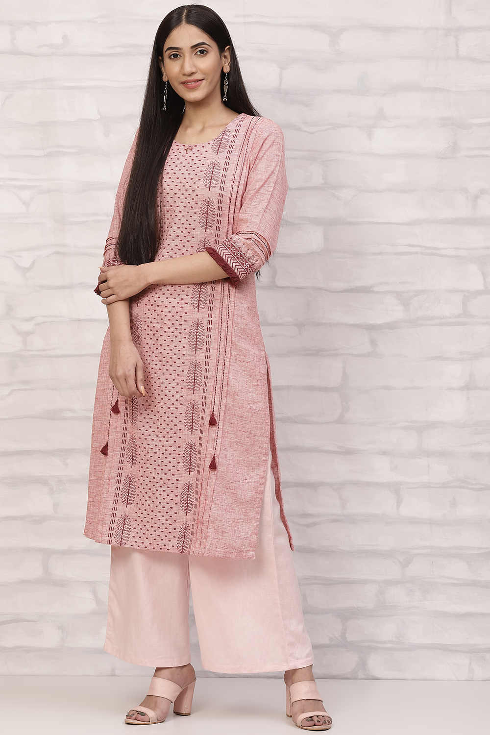 Red Art Silk Straight Kurta image number 0
