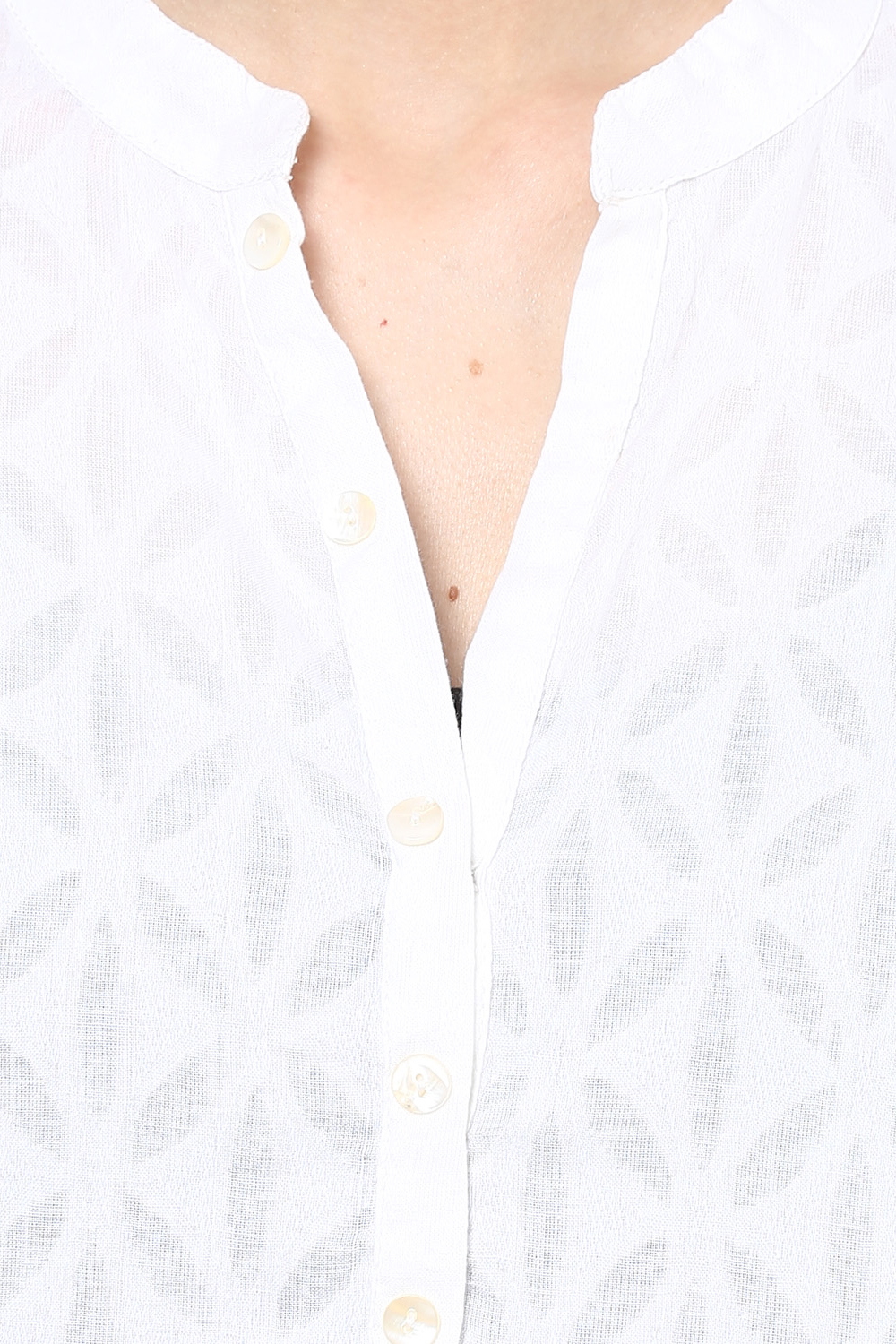 White Straight Viscose Rayon Indie Top image number 6