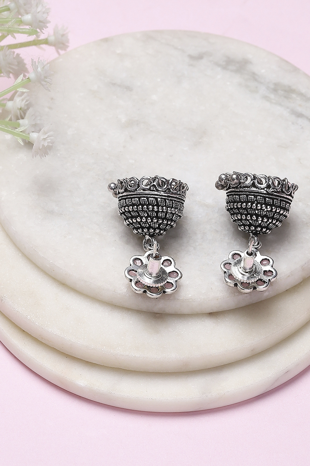 Pink Brass Jhumka image number 2