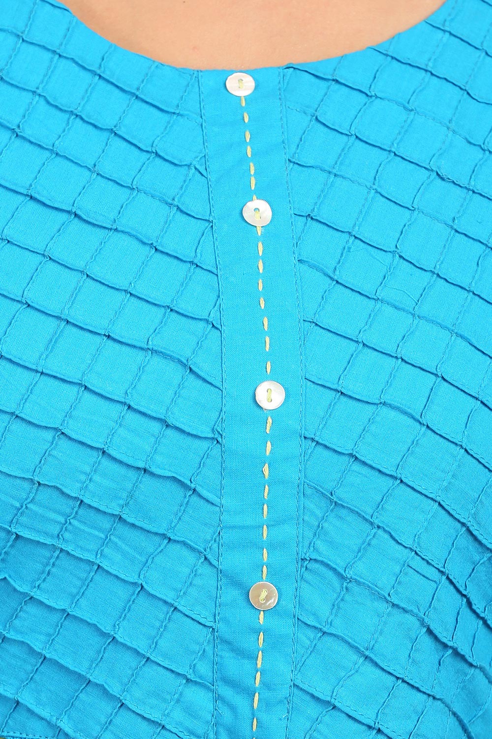 Blue Straight Cotton Kurta image number 4