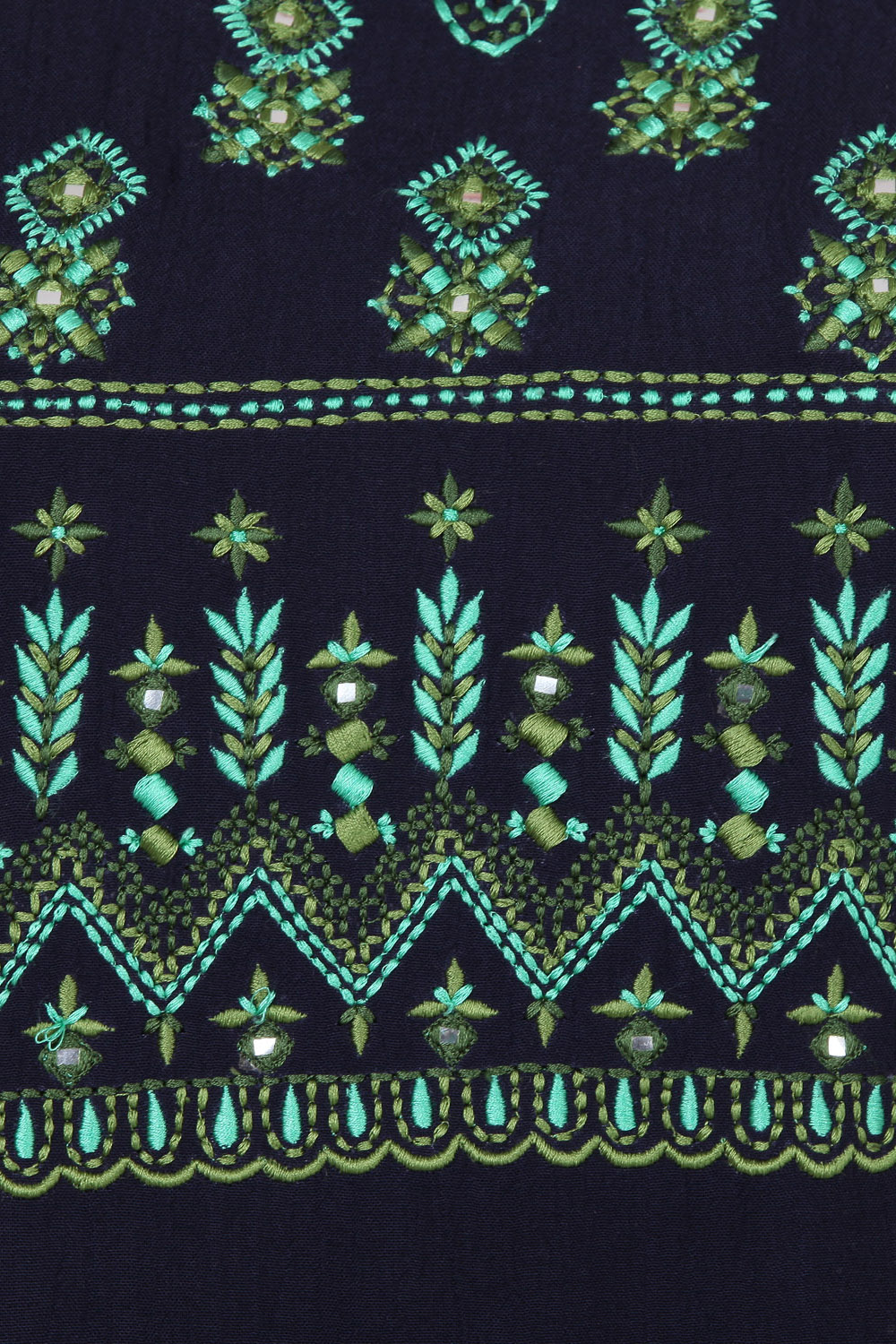 Dark Blue Straight Viscose Indie Top image number 1