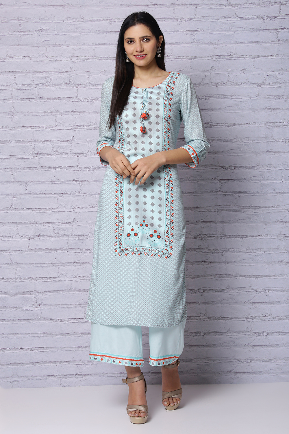 Mint Green Viscose Rayon Straight Kurta image number 5