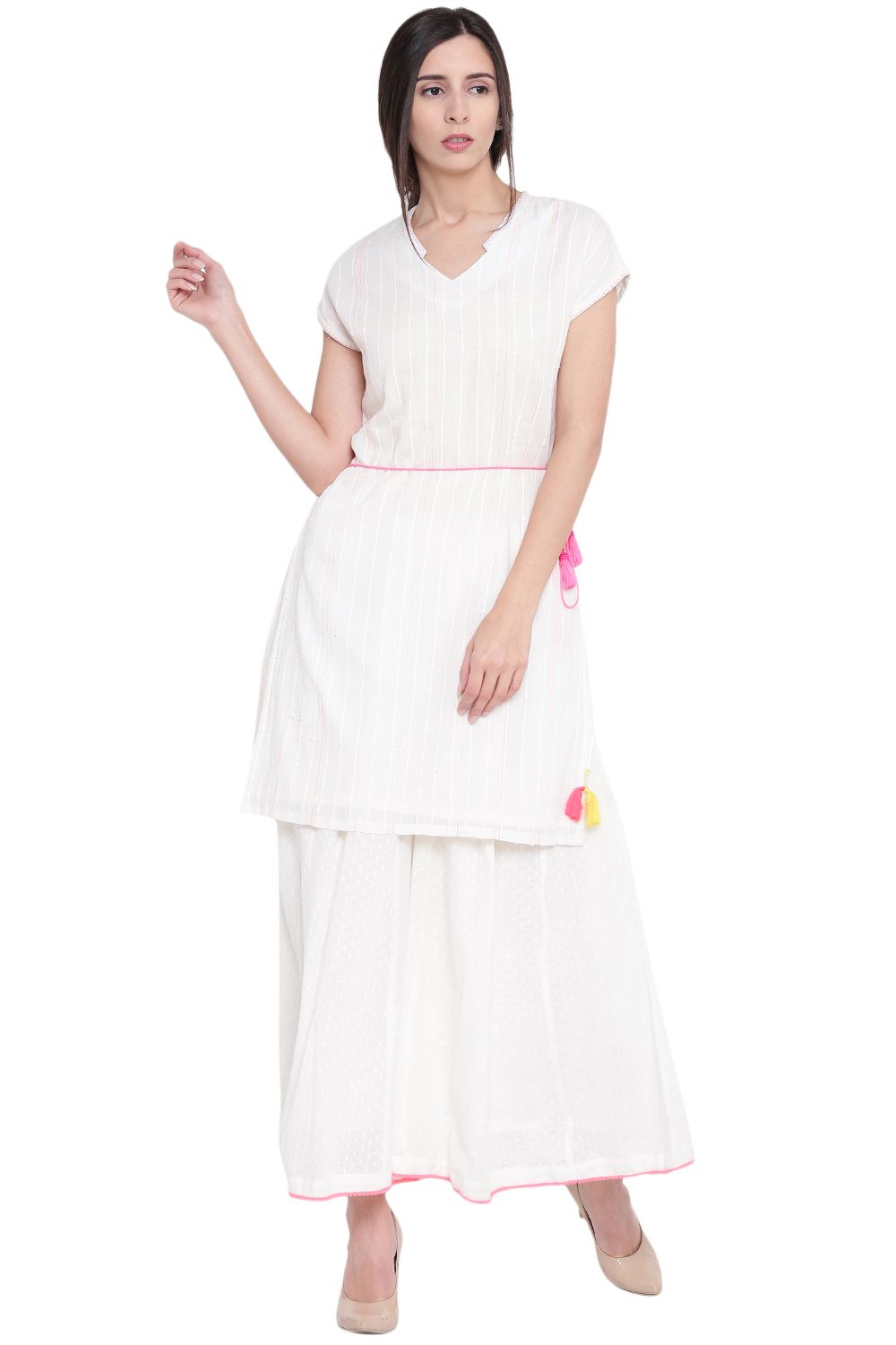 Ecru Cotton Palazzo image number 5
