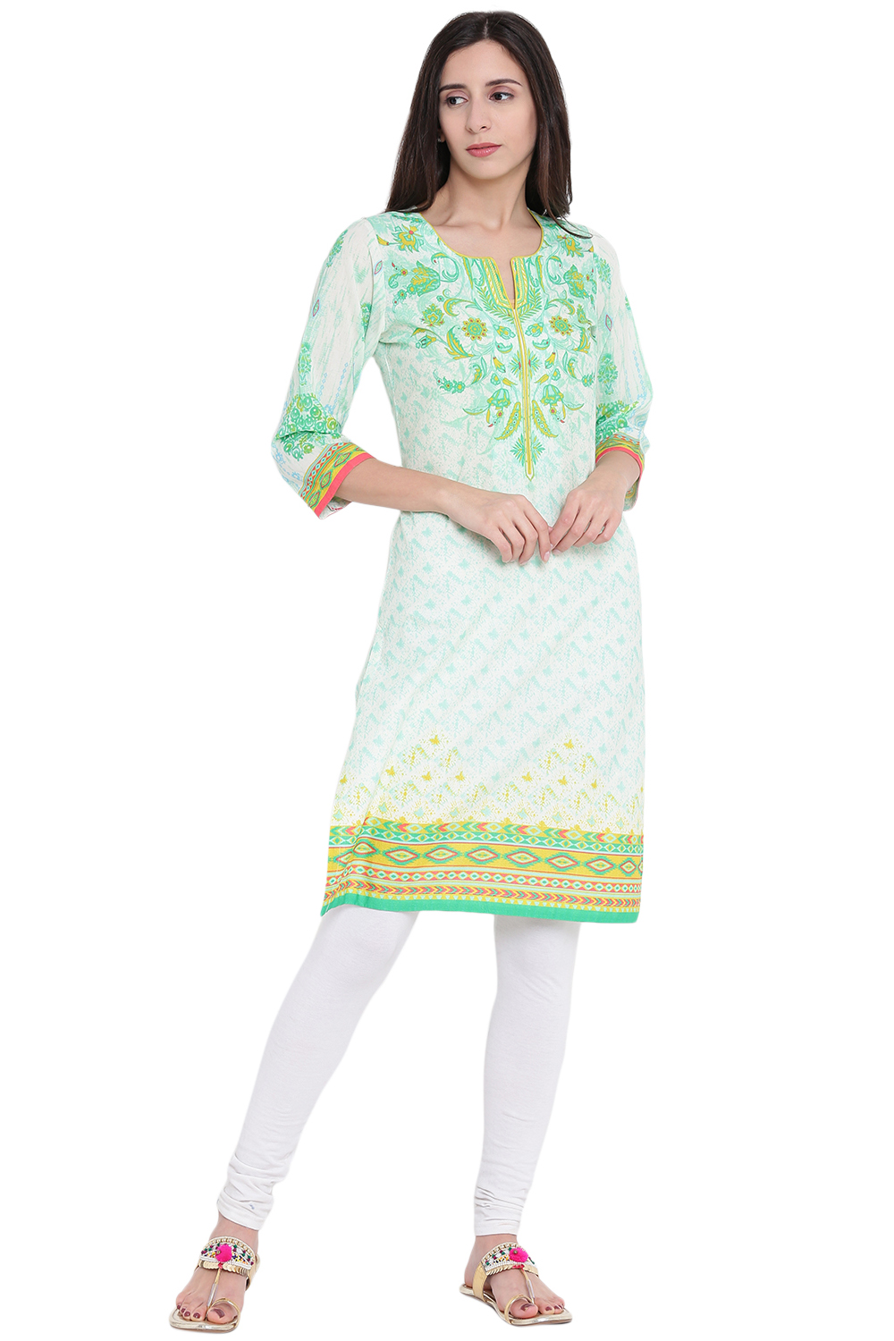 Green Straight Kurta image number 0