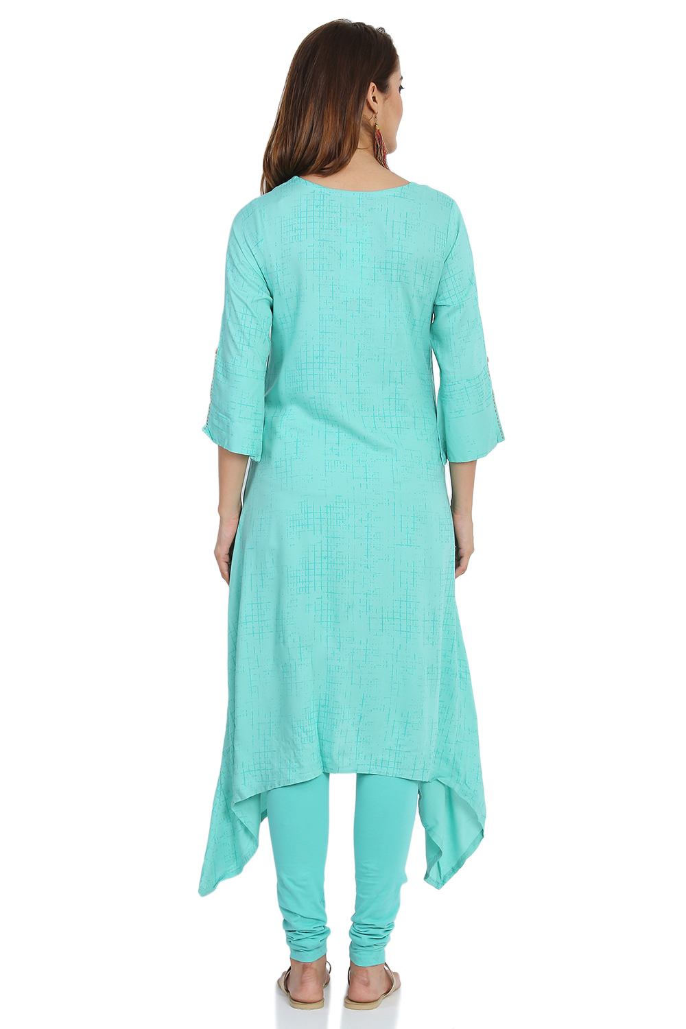 Turq Straight Viscose Kurta image number 5