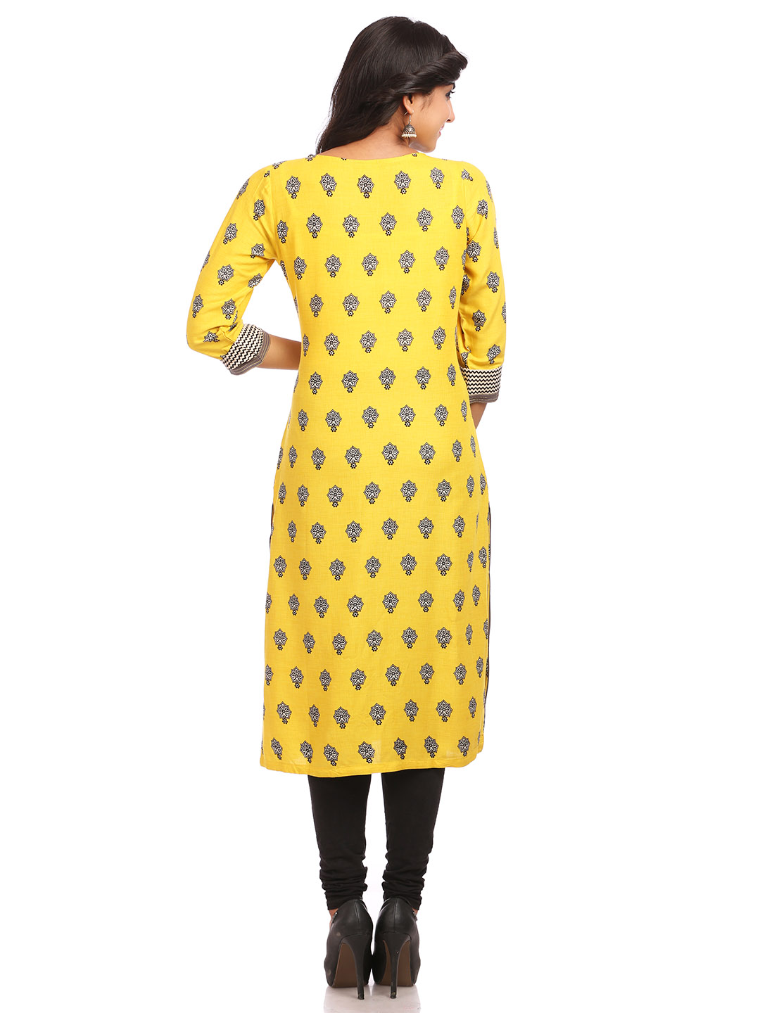 Lime Straight Cotton Kurta image number 1