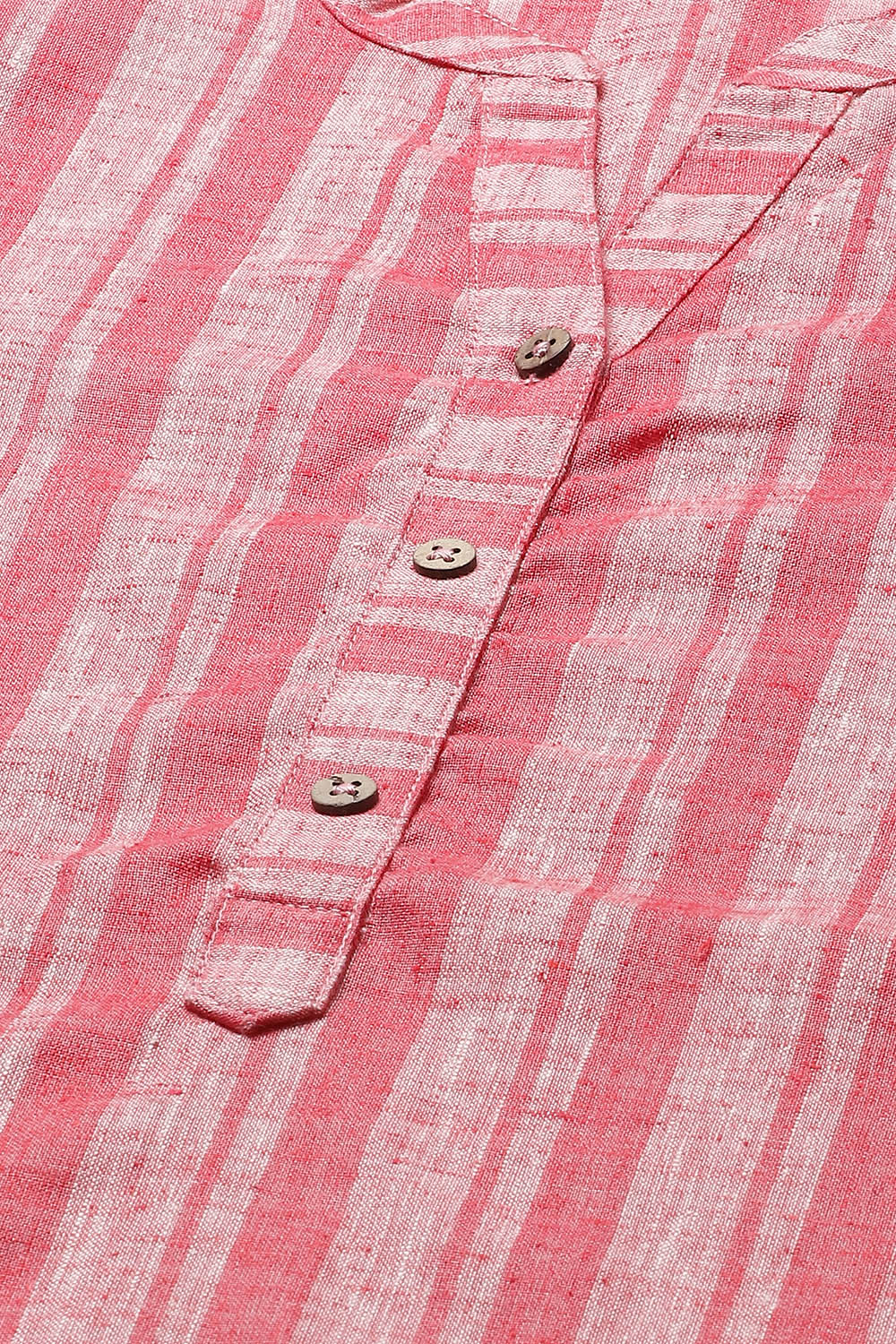 Peach Poly Cotton Straight Kurta image number 1