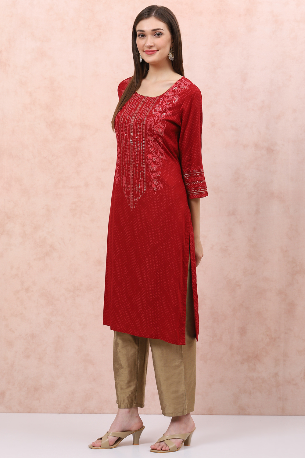 Cobalt Blue LIVA Straight Kurta image number 2
