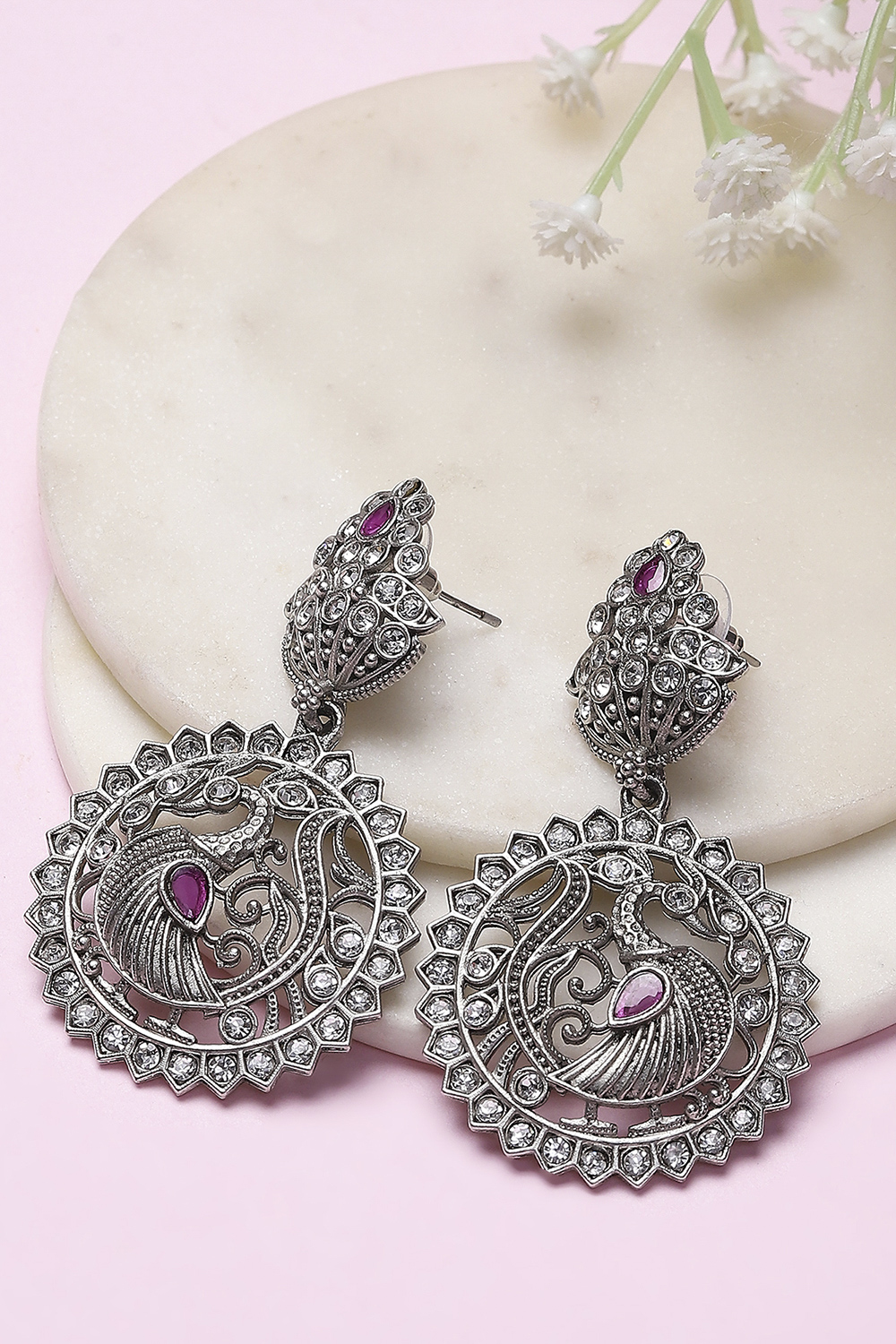 Pink Alloy Drop & Danglers image number 0