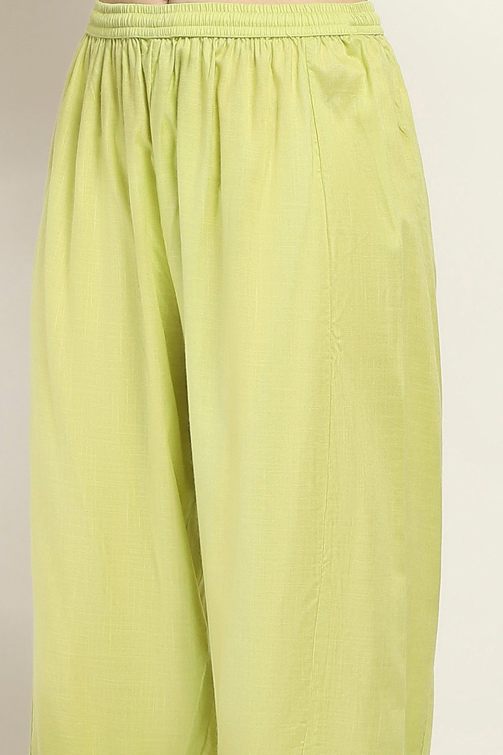 Lime Green Viscose Rayon Flared Set image number 2