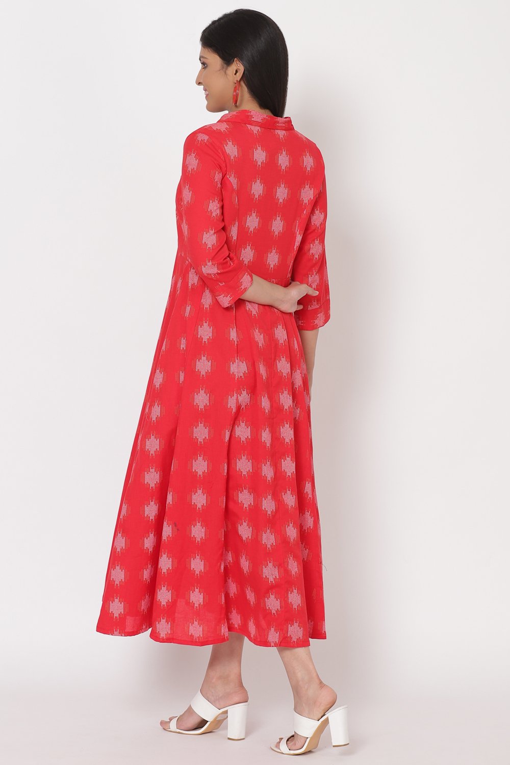 Red Cotton Flex Dress image number 5