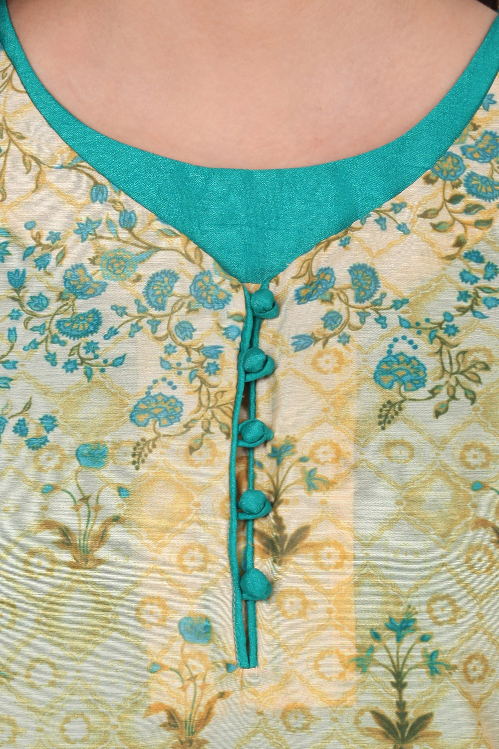 Beige A-Line Polyester Kurta image number 5