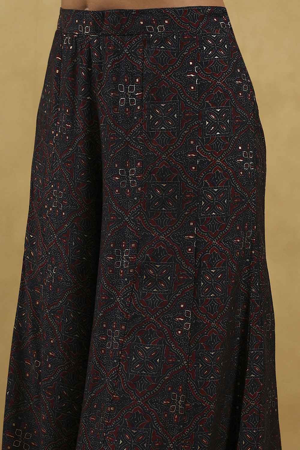 Blue Viscose Blend Printed Front Open Kurta Palazzo Set image number 2