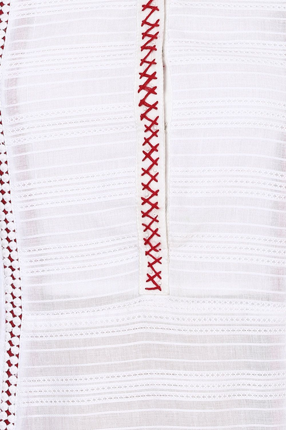 White Straight Dobby Kurta image number 1