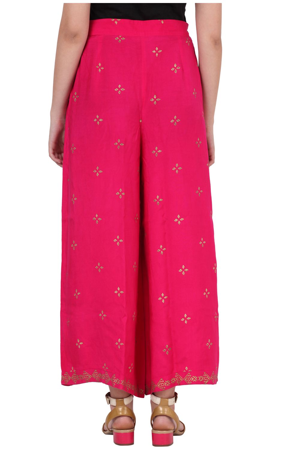 Pink Viscose Palazzo image number 4