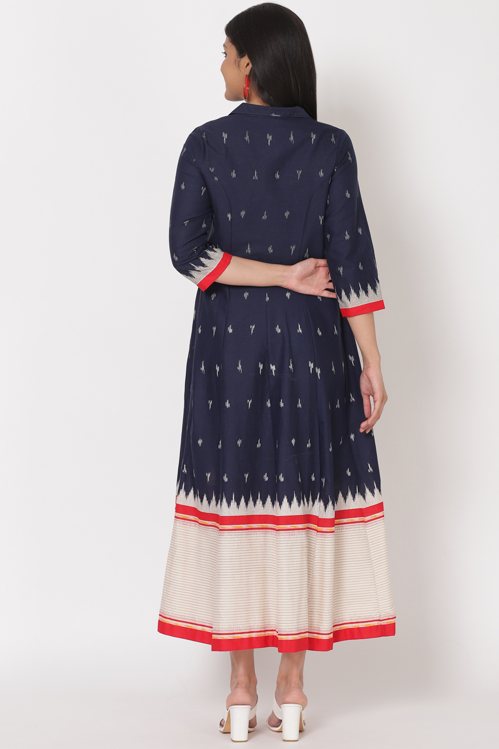 Navy Blue Cotton Flex Dress image number 4
