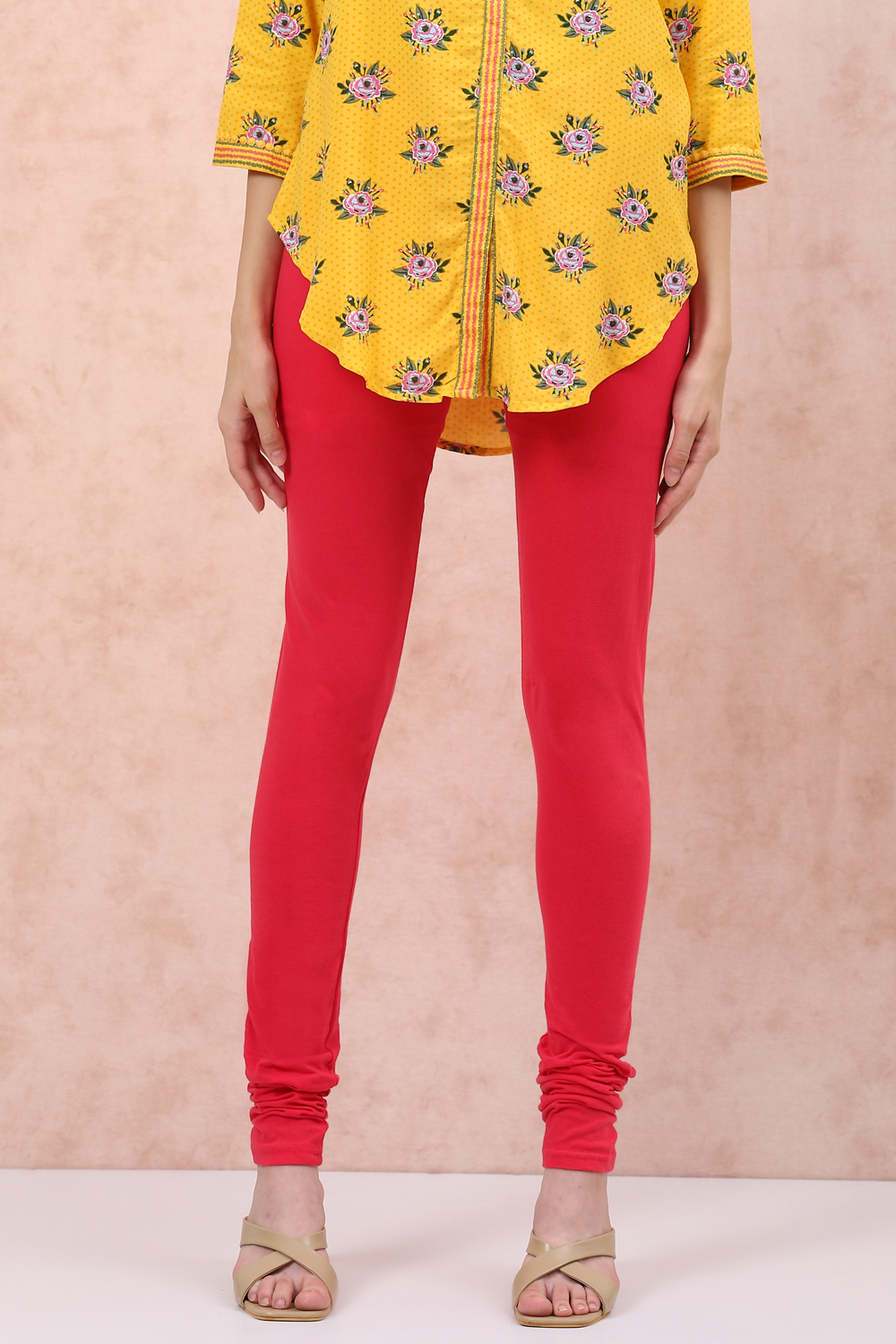 Red Cotton Churidar image number 0