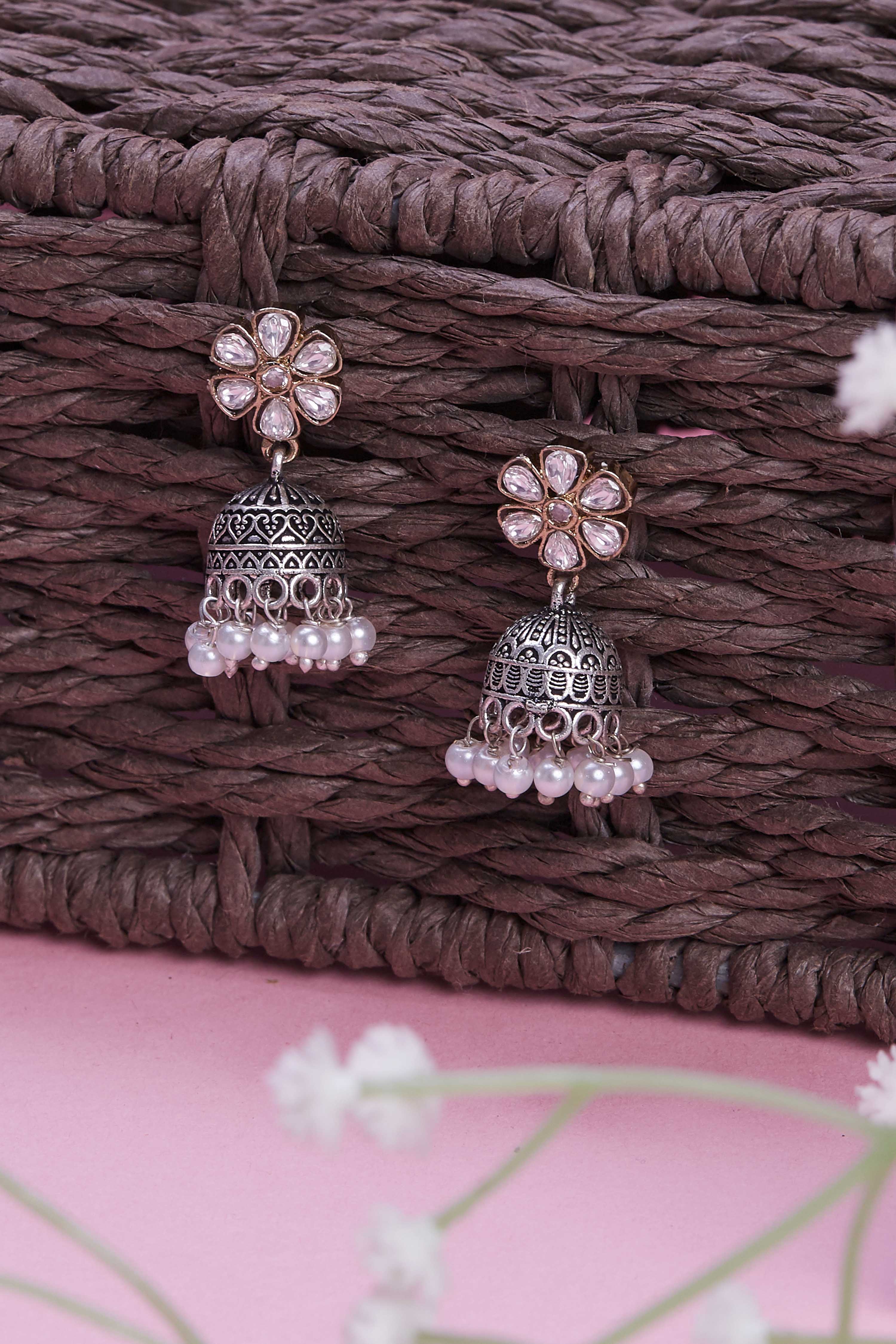 Off White Brass Jhumka image number 0