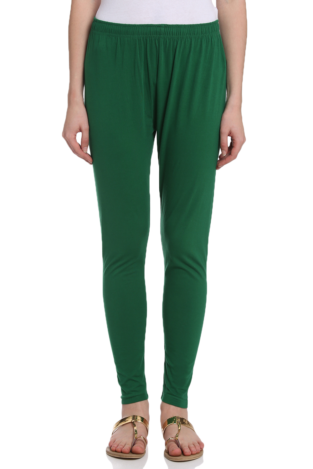 Green Cotton Leggings image number 0