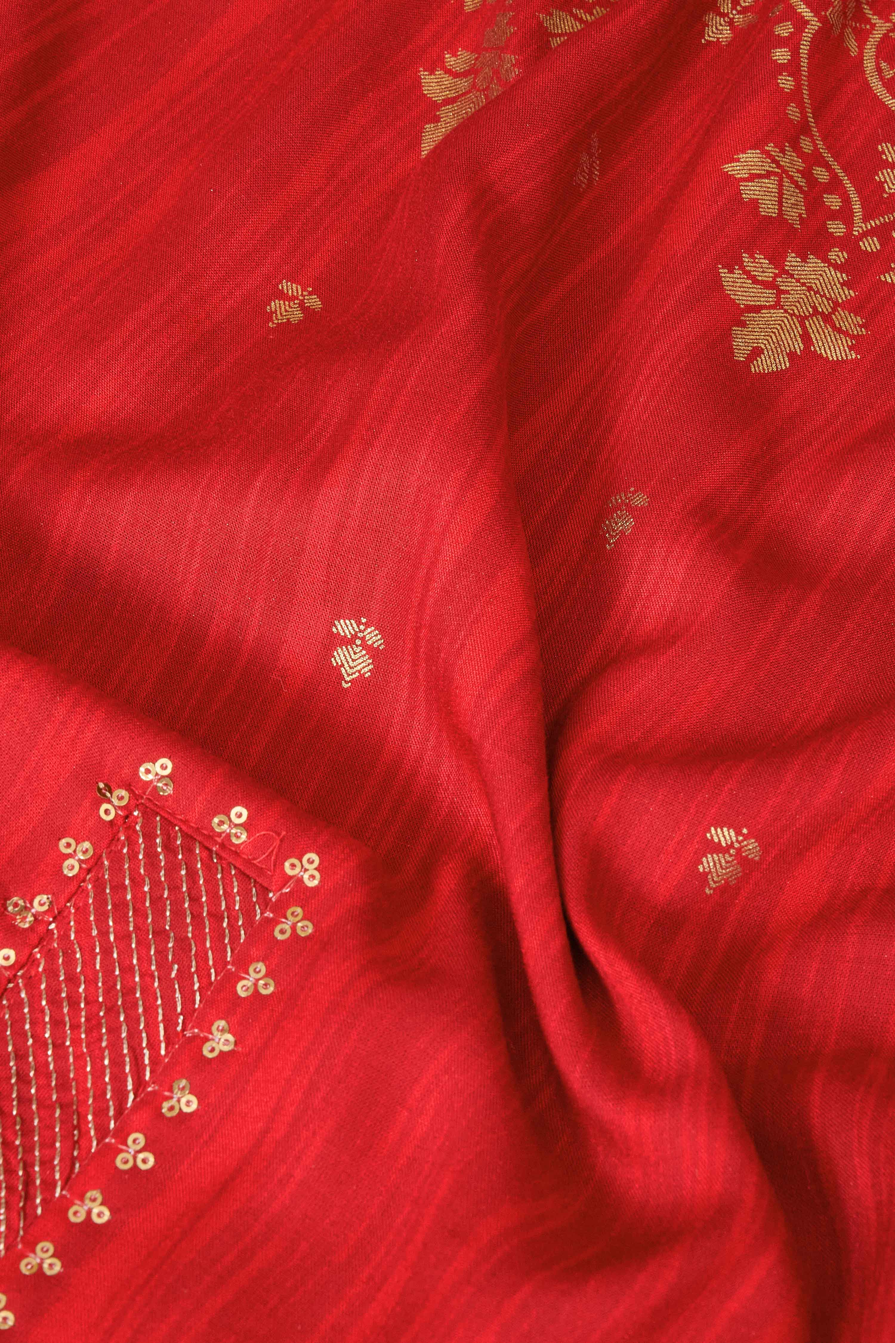 Red Viscose Rayon Straight Printed Kurta Pants Set image number 3