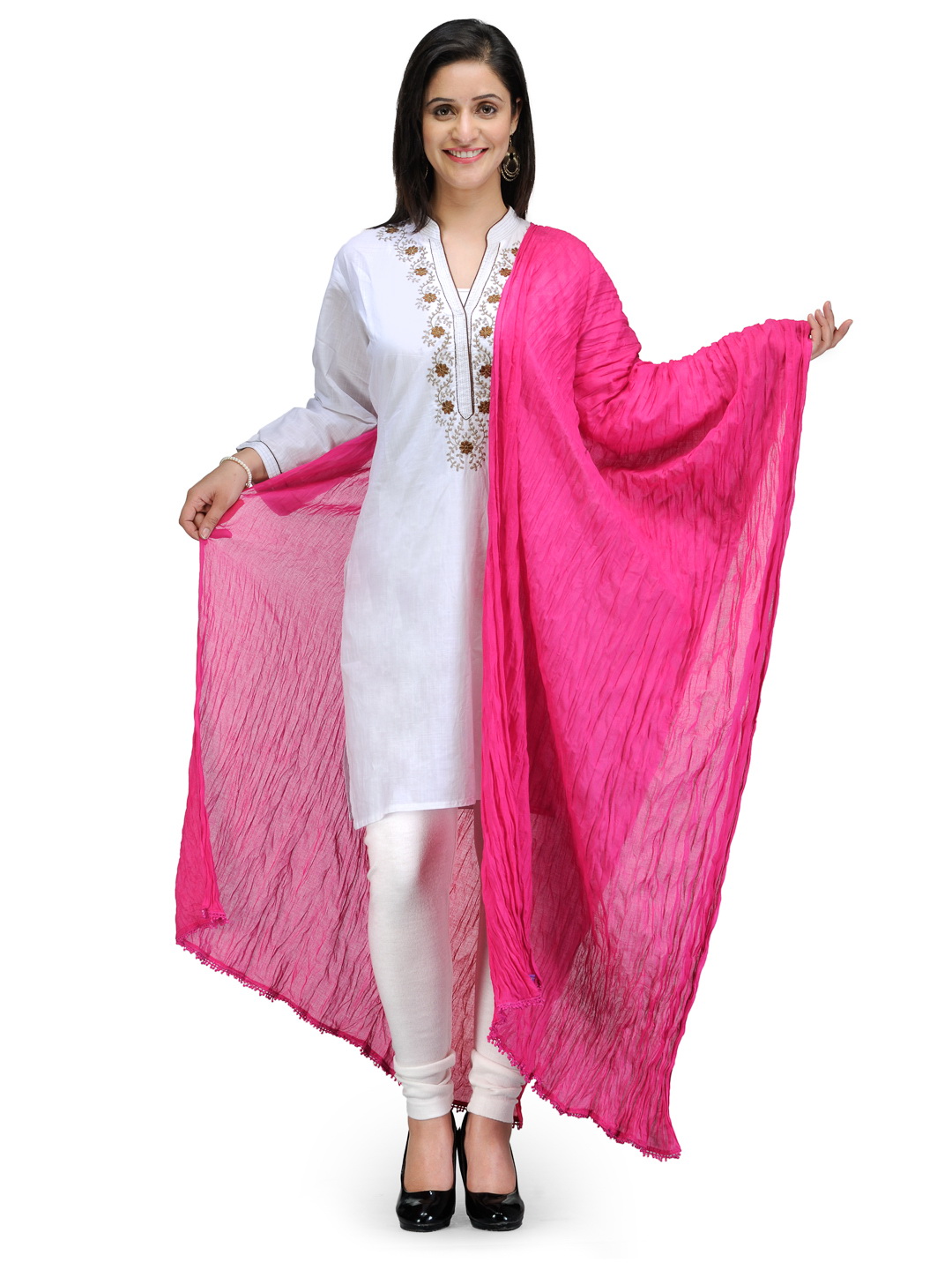 Fuschia Cotton Stole image number 0