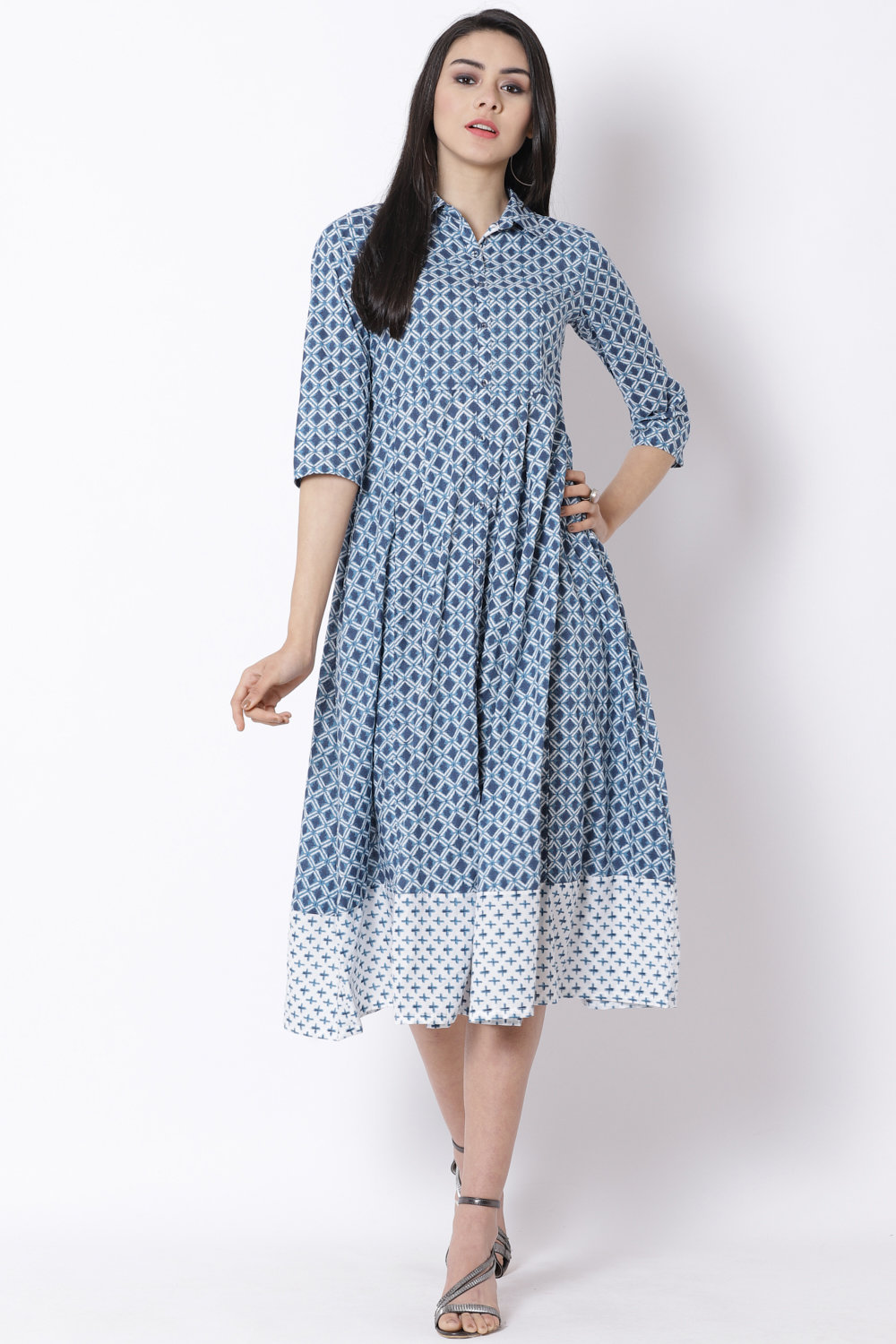 Indigo Cotton Kalidar Dress image number 0