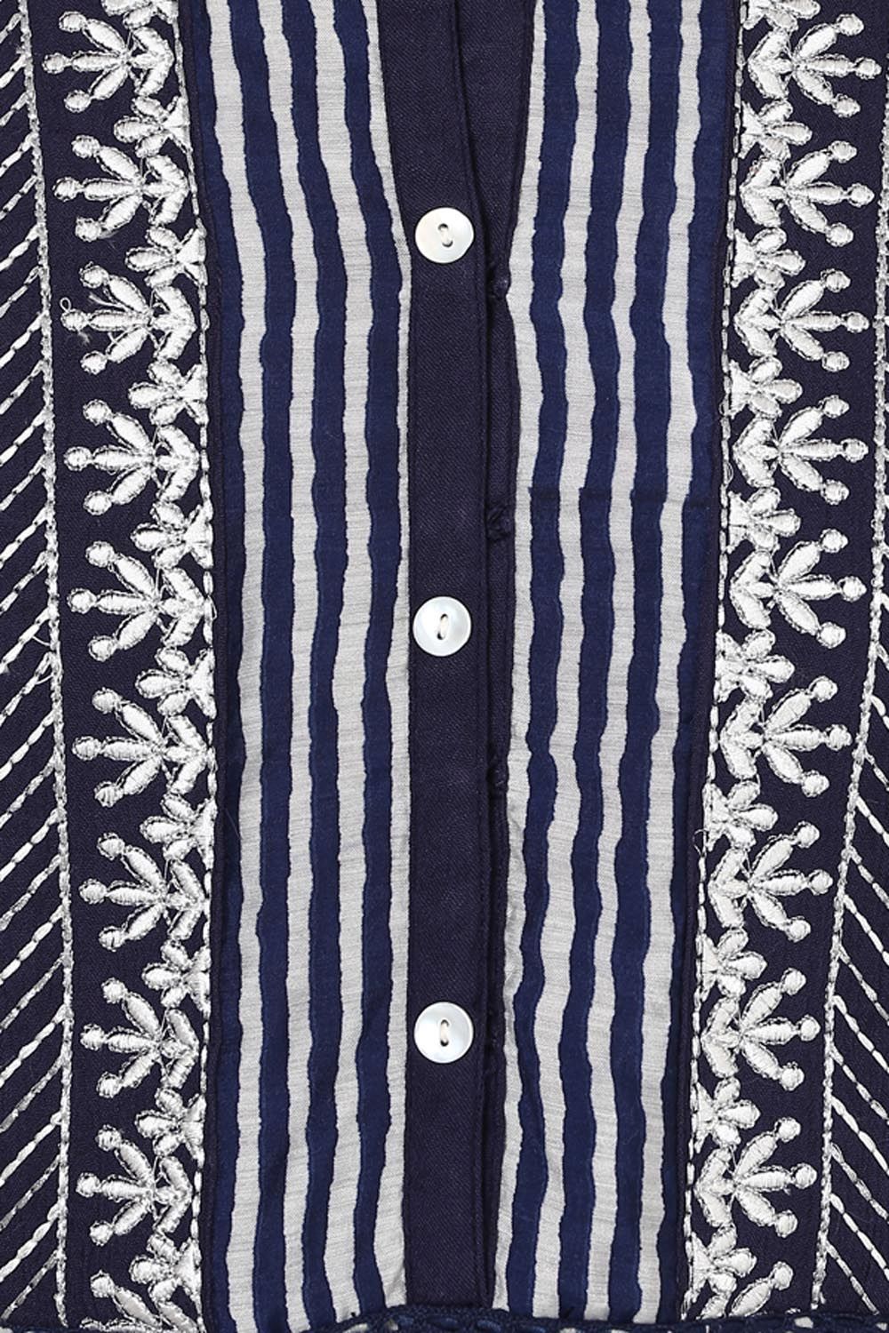 Indigo Kalidar Viscose Rayon Kurta image number 1