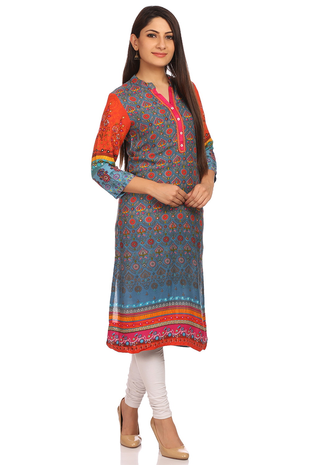 Blue Straight Modal Kurta image number 1