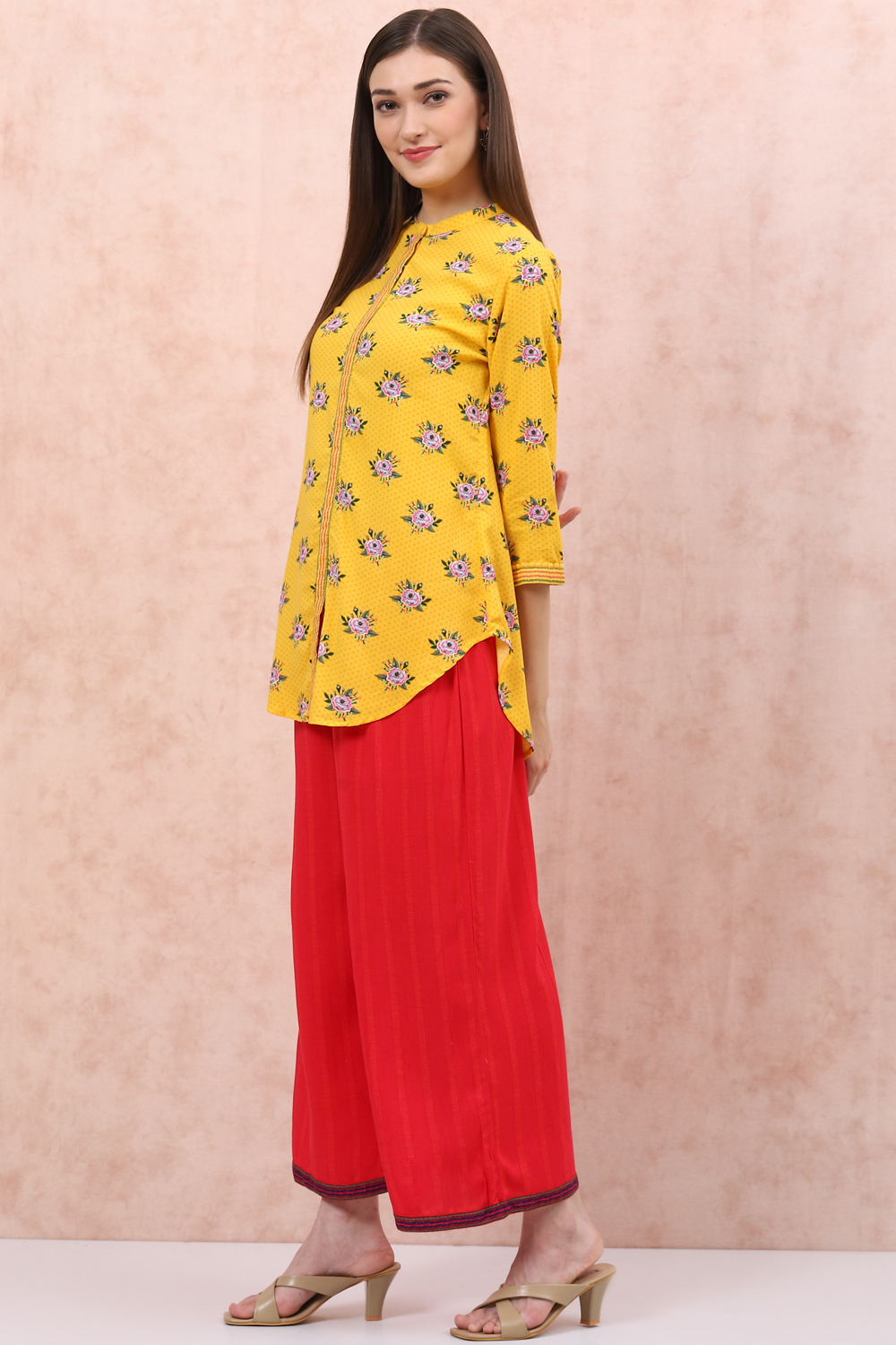 Red LIVA Palazzo Pants image number 5